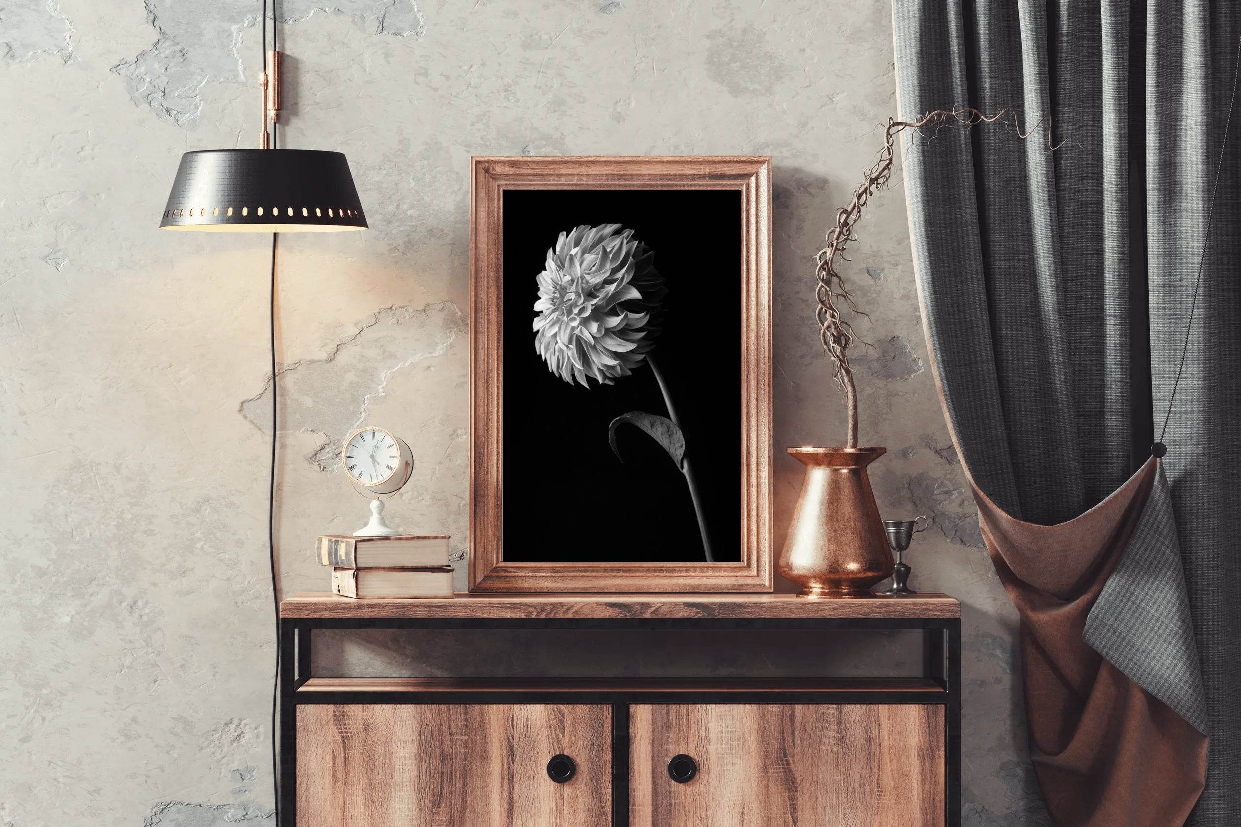 Dahlia Black & White Wall Art - beink online art store