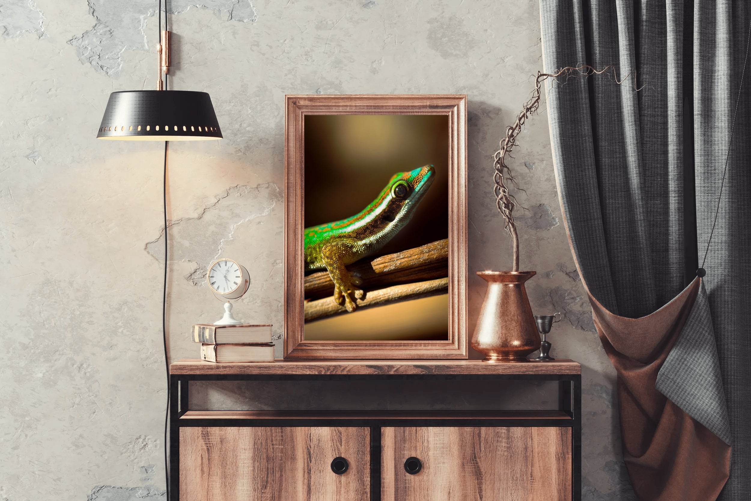 Phelsuma Lineata Reptile Animal Wall Art - beink online art store