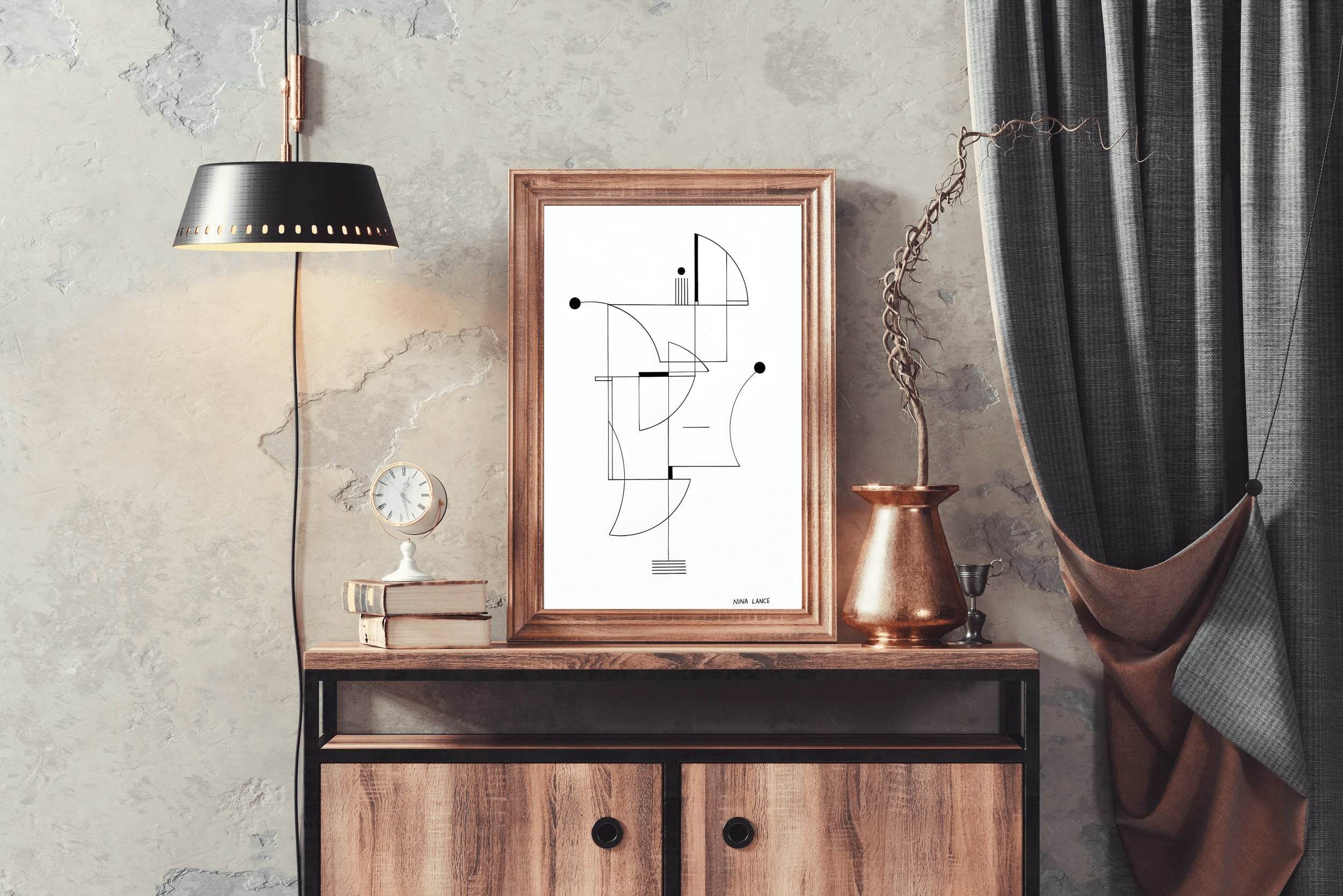 Geomterical Shape Path Modern Wall Art - beink online art store