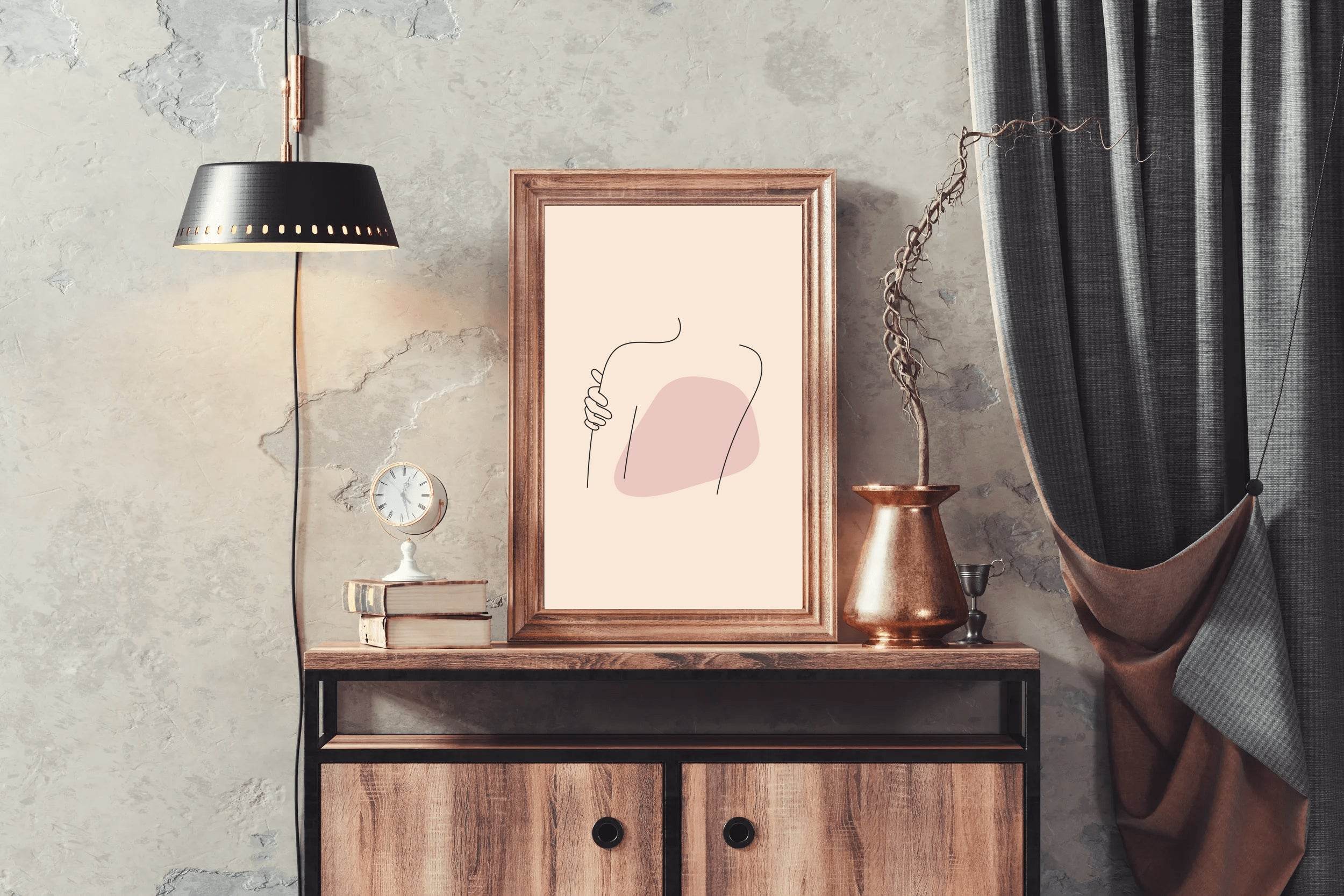 The Minimal Design Of a Woman's Waist Wall Art - beink online art store