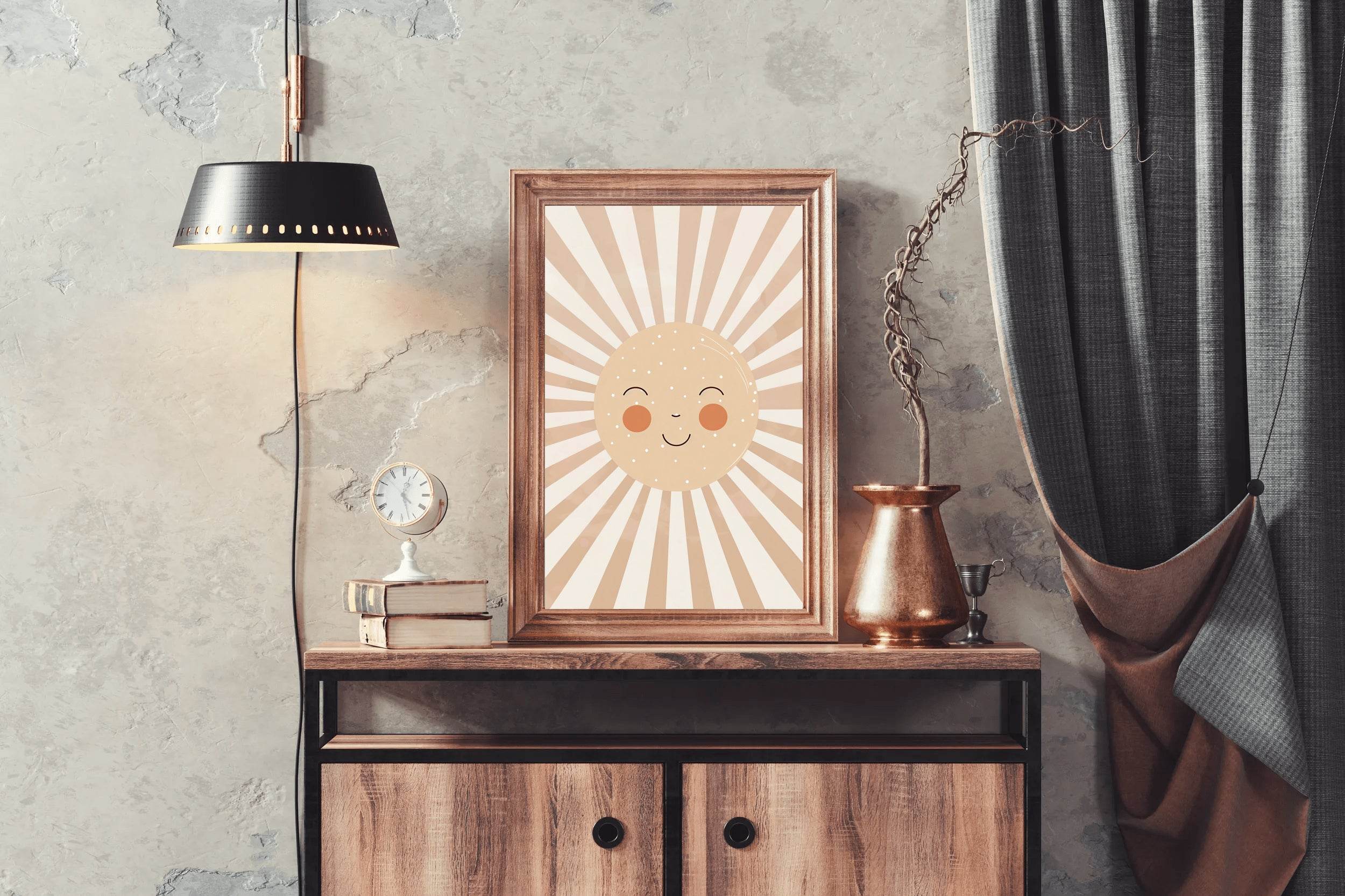 Painting of Blushed Cartoonish Sun - beink online art store