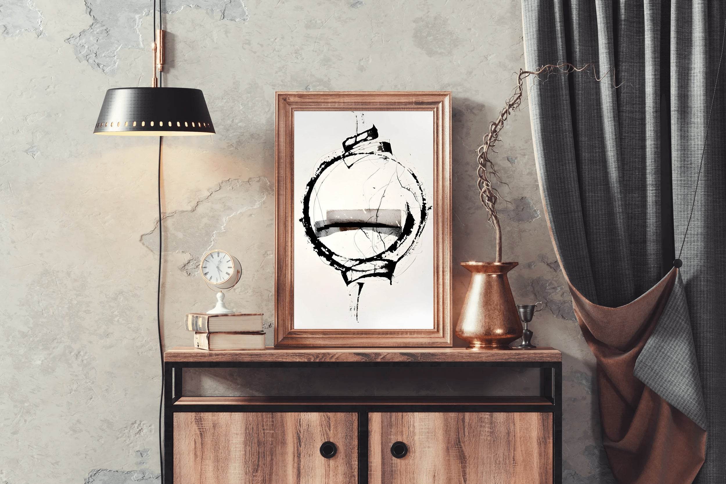 Ink and Watercolor Circular Composition Wall Art - beink online art store