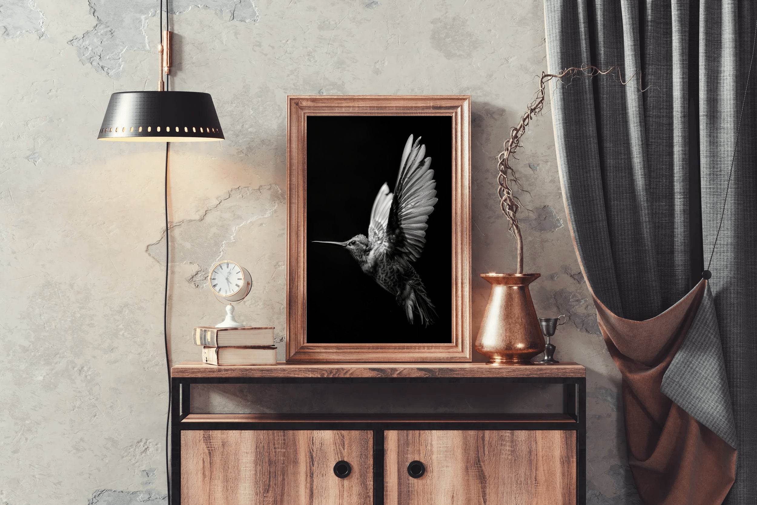 Hummingbird Black & White Wall Art - beink online art store