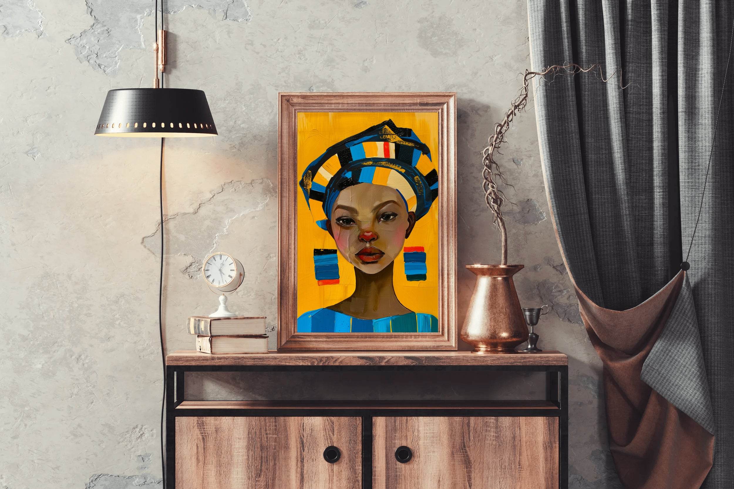 African Prints Woman Face Wall Art - beink online art store