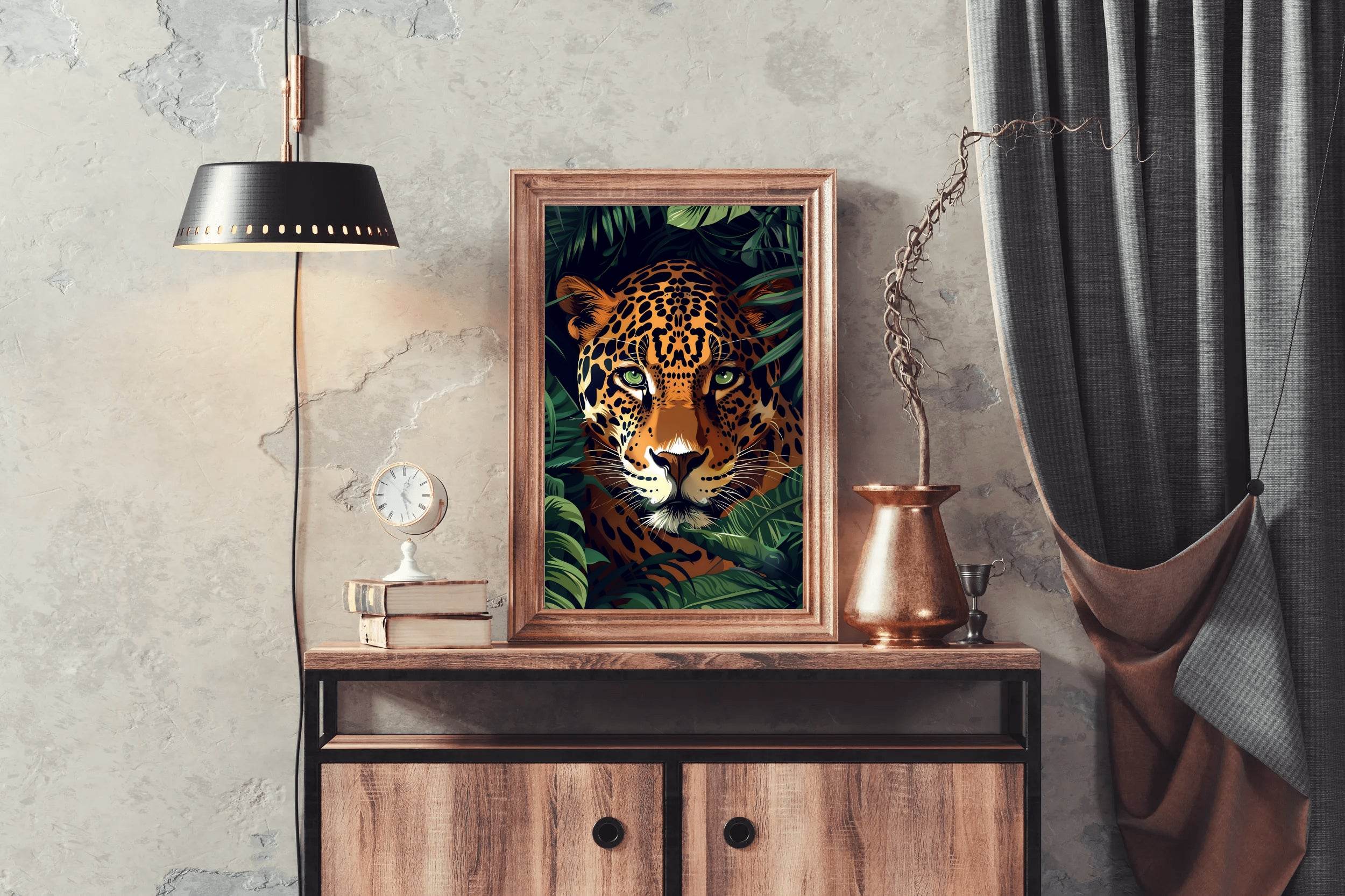 Painting of Tiger Hiding in Bushes - beink online art store