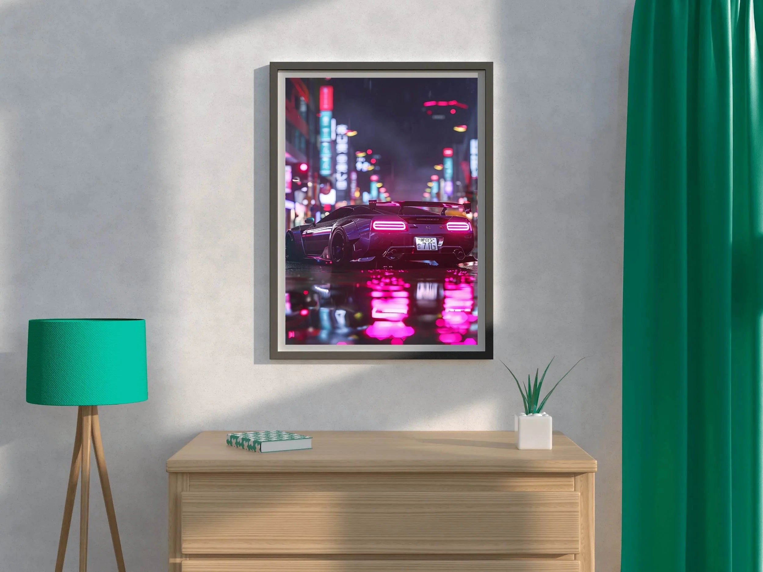 Neon Colors Bugatti Chiron Wall Art - beink online art store