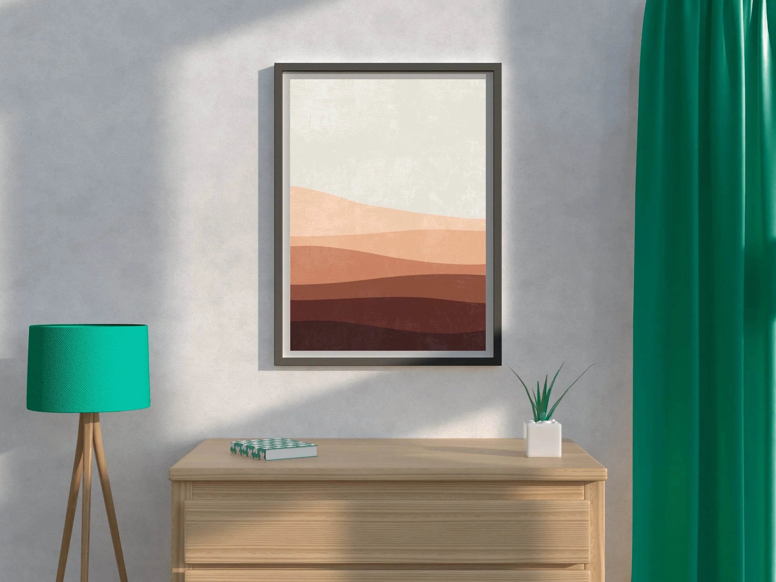Brown Painting of a Desert landscape ArtWork - beink online art store