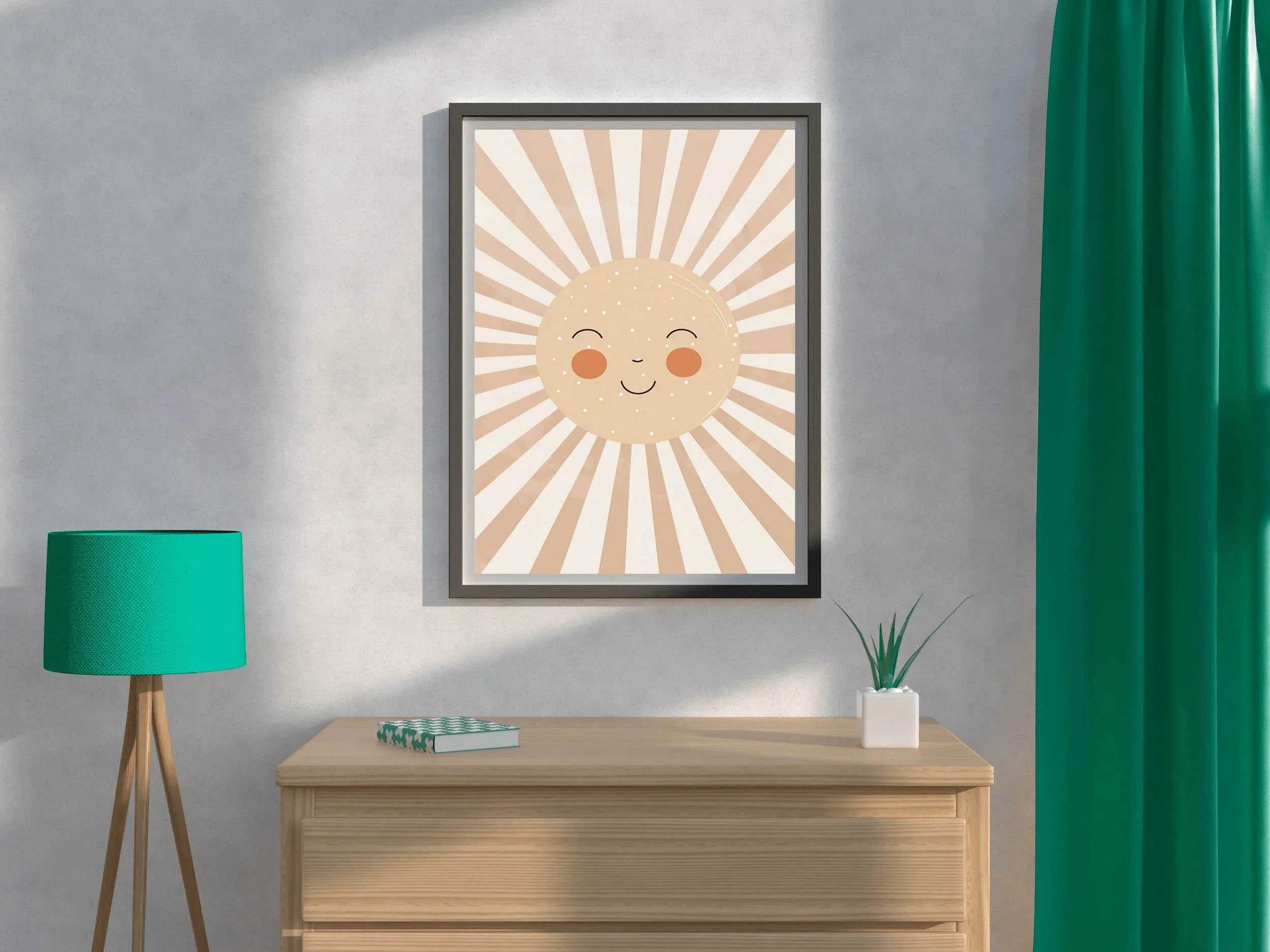 Painting of Blushed Cartoonish Sun - beink online art store