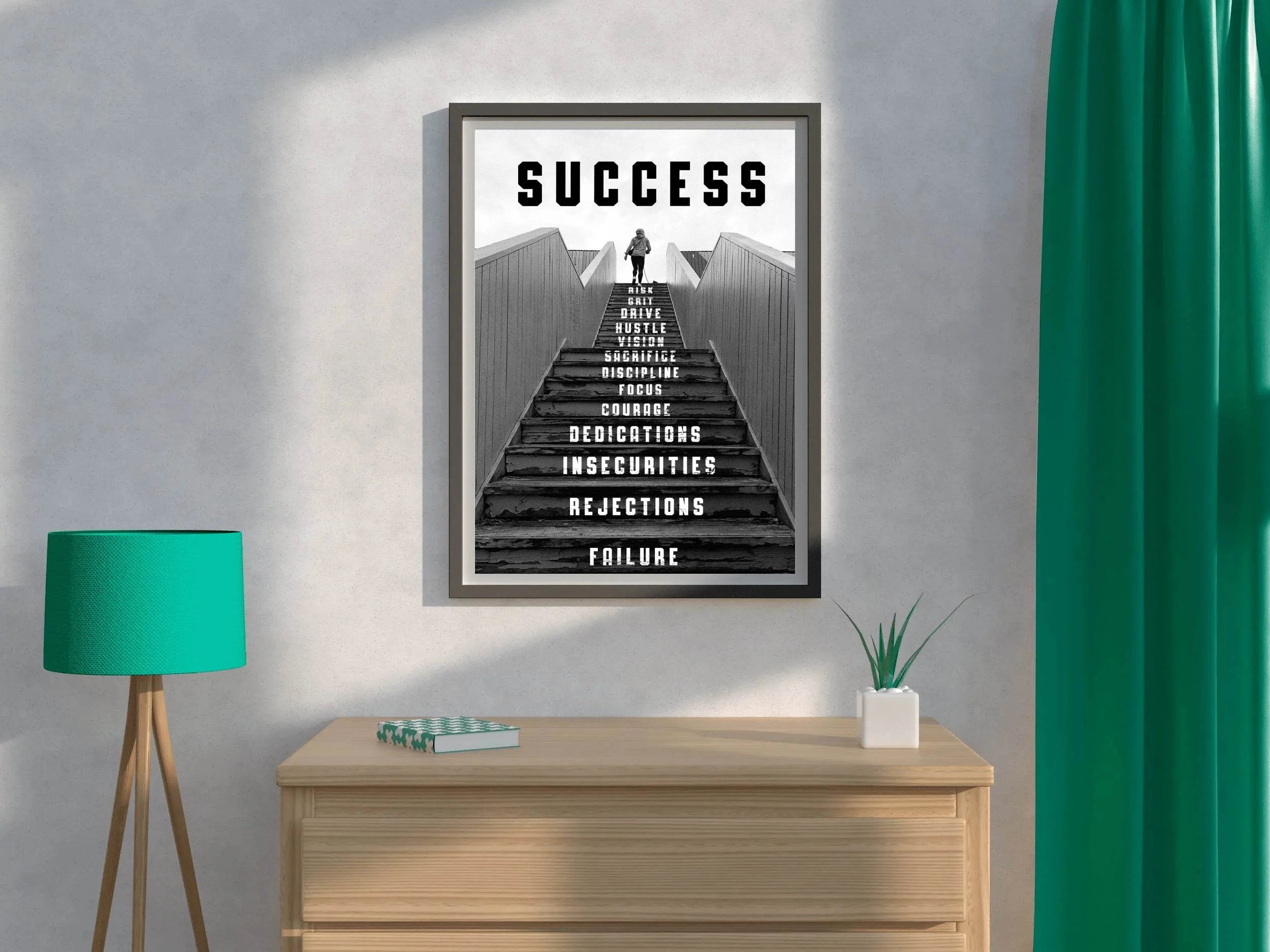 Journey To Success Black Shade Wall Art - beink online art store