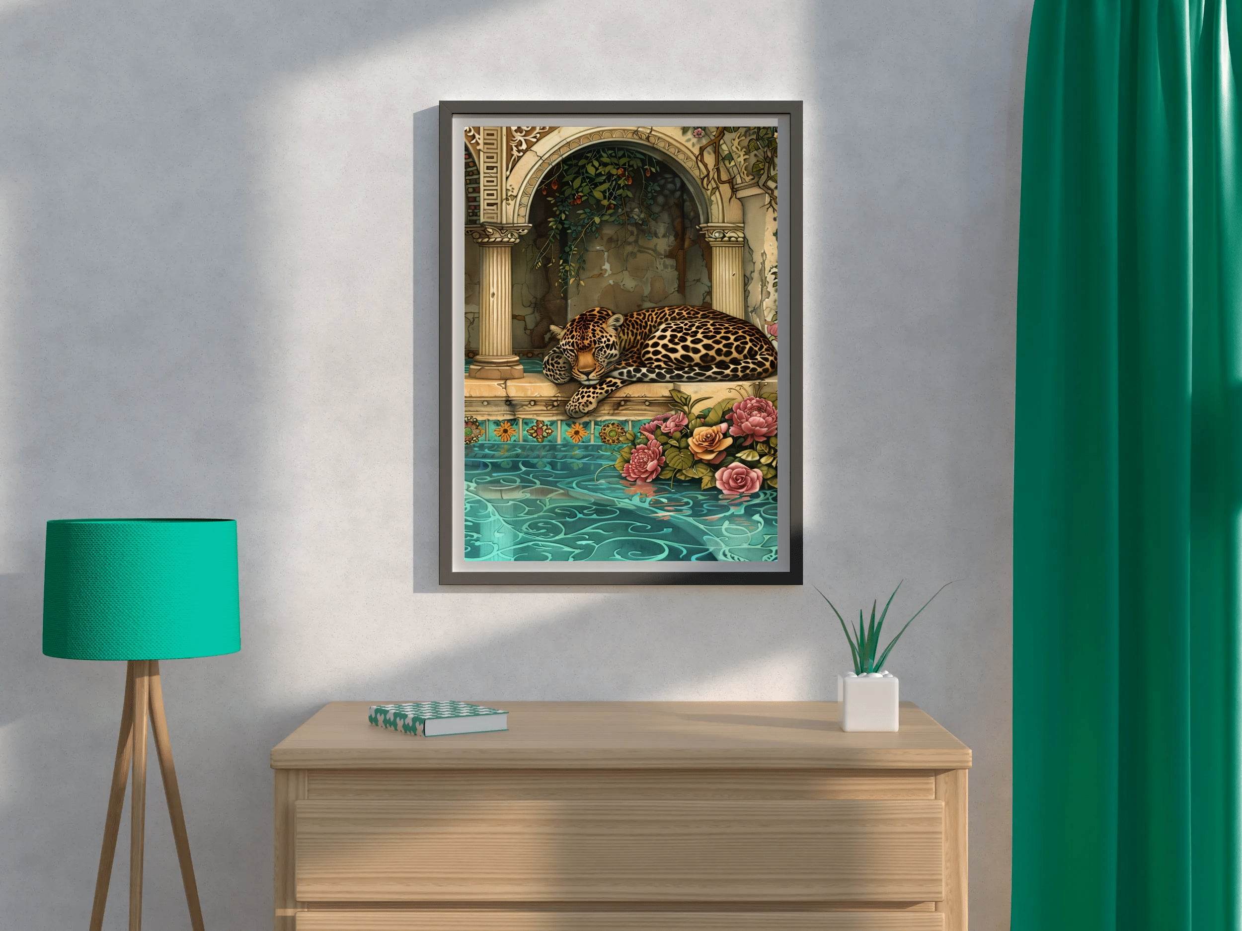 Tiger Sleeping Besides the Water Pool - beink online art store