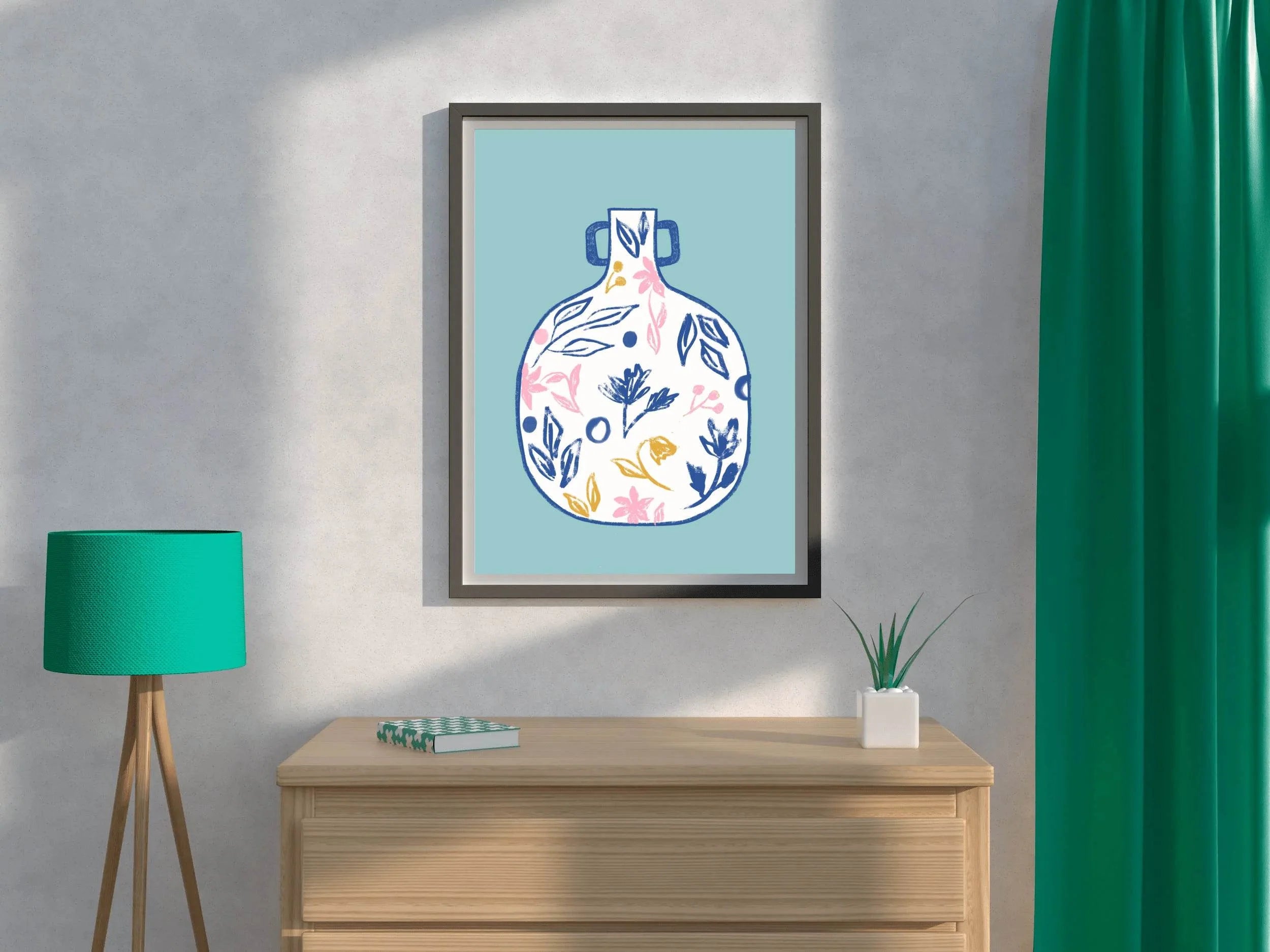 Vase With Flower Design Wall Art - beink online art store