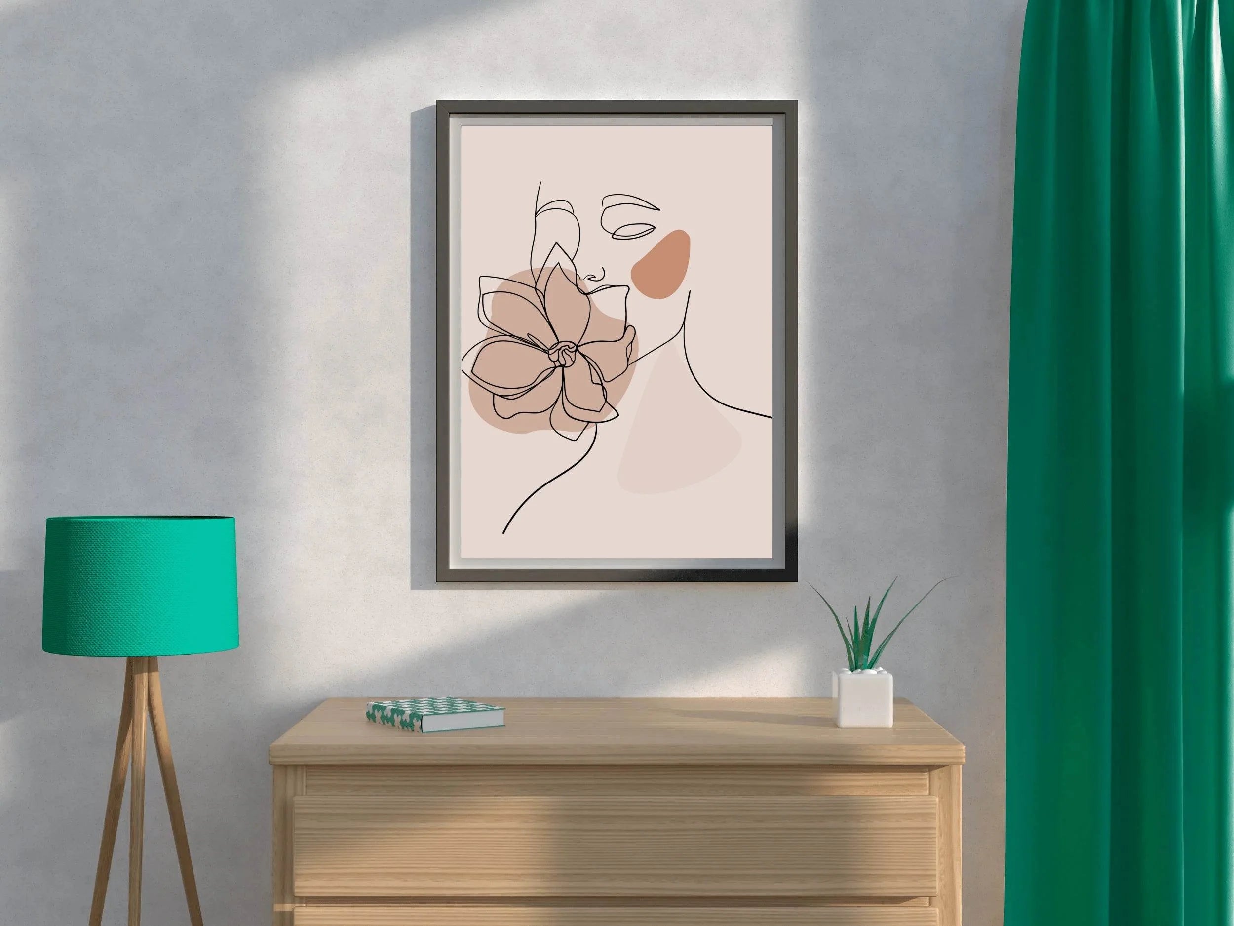 Flower in a Woman Face Wall Art - beink online art store