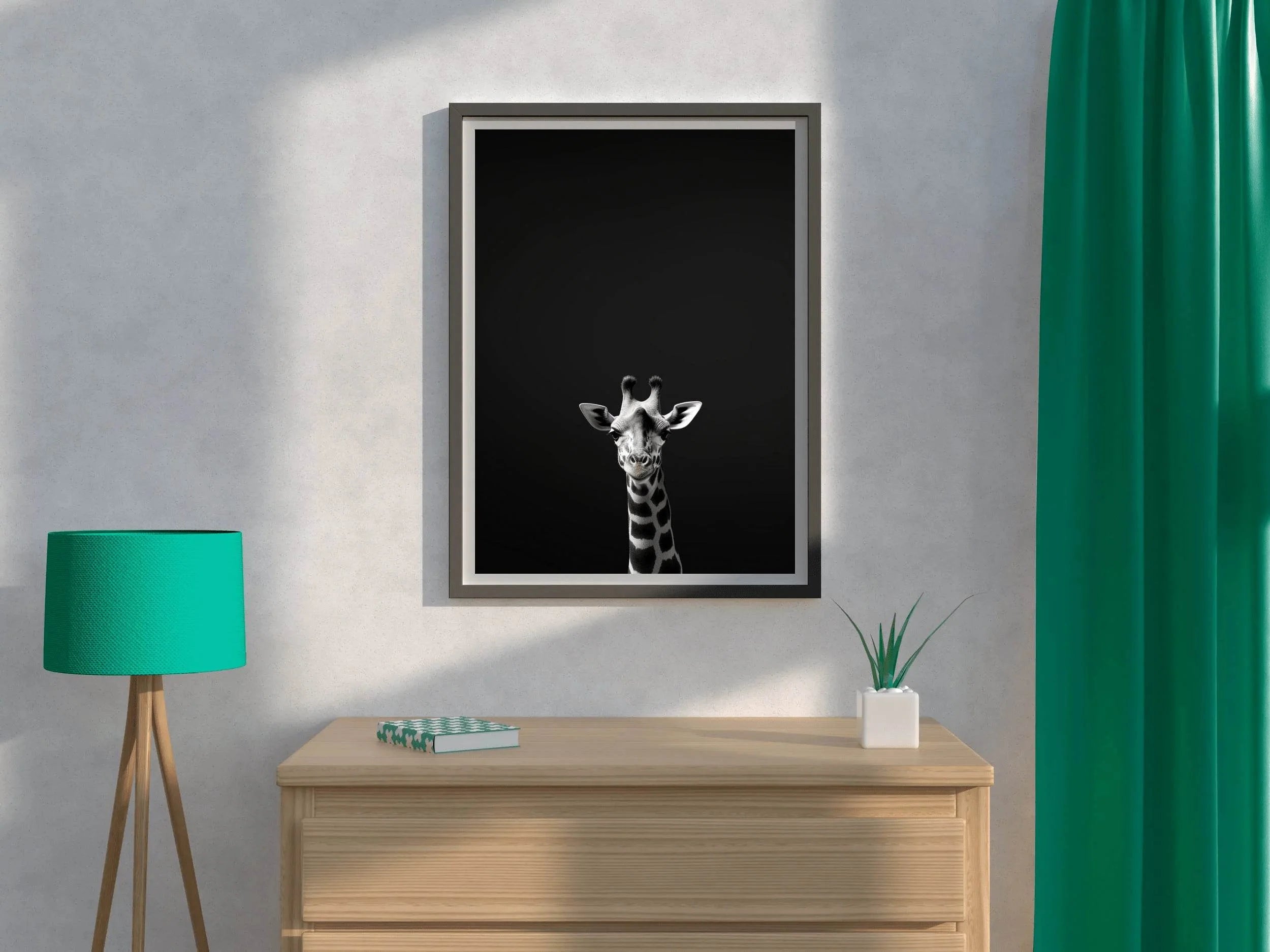 Northern Giraffe Black & White Wall Art - beink online art store