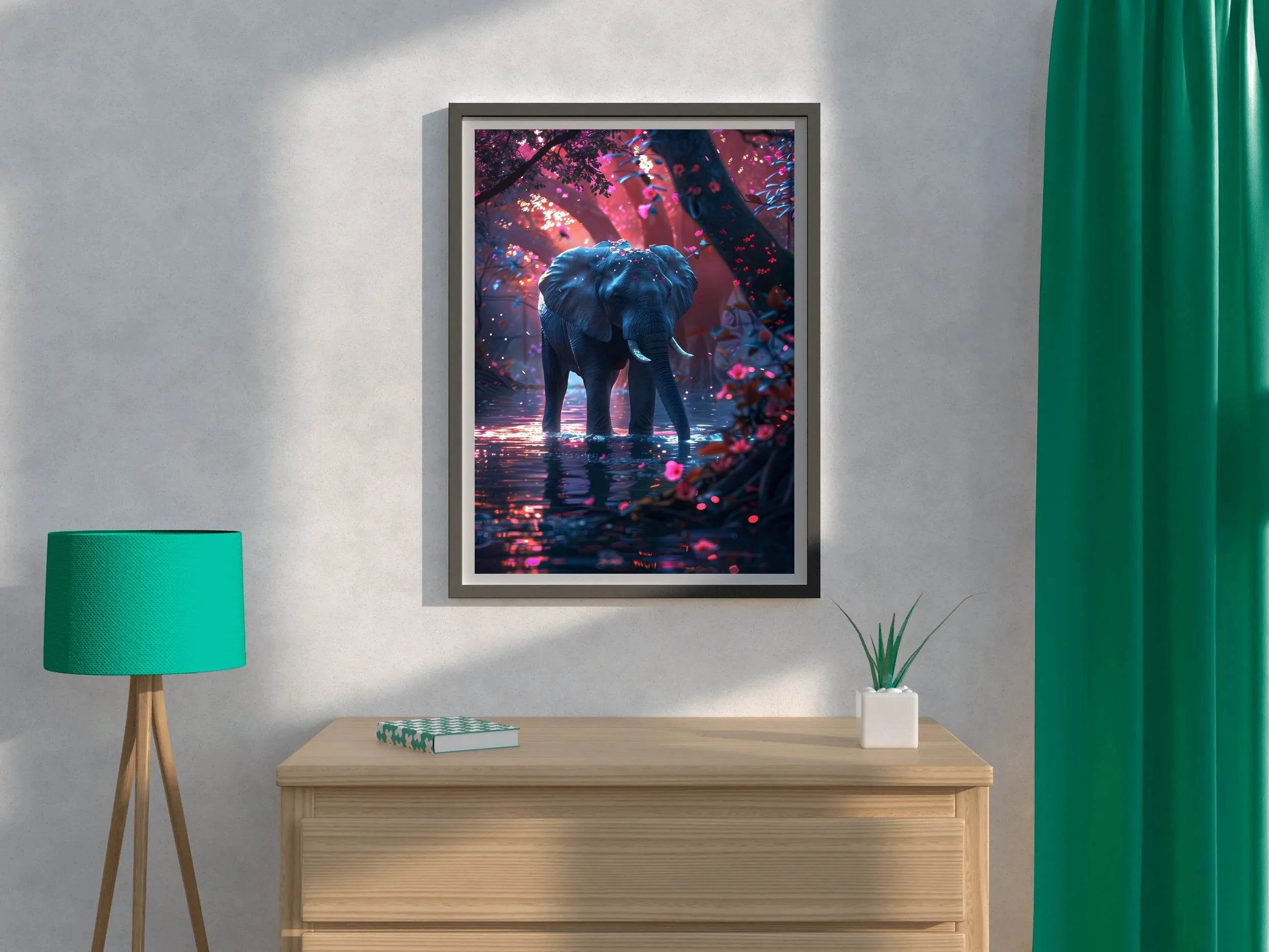 Abstract African Bush Elephant Animal Wall Art - beink online art store