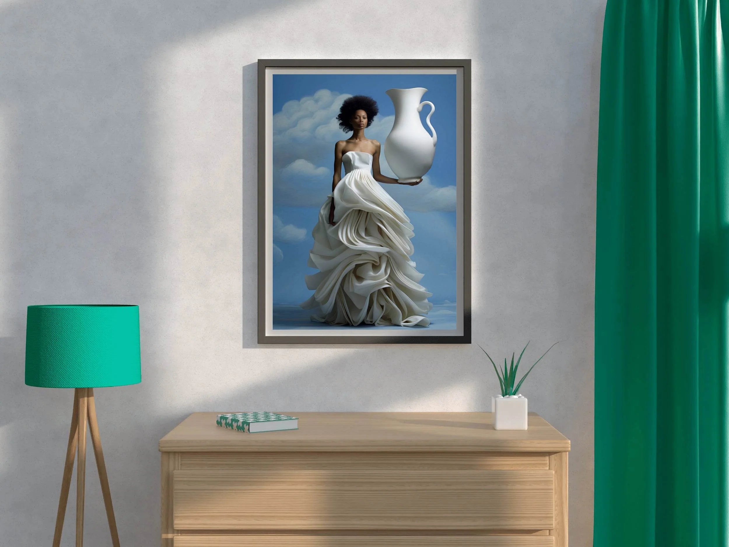Big White Surrealism Lace Skirt Wall Art - beink online art store