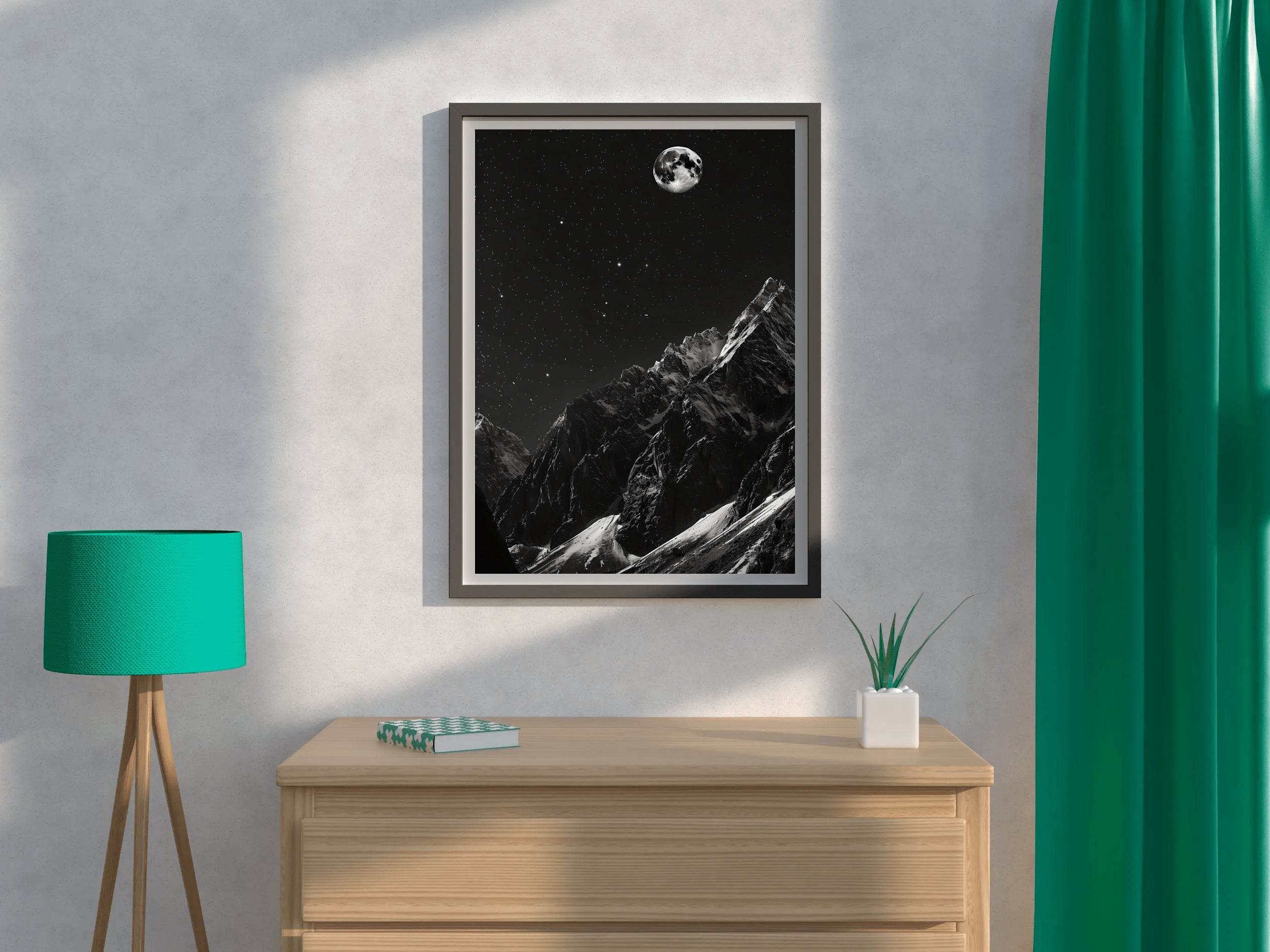 Stunning Mountain Nightview Modern Wall Art - beink online art store