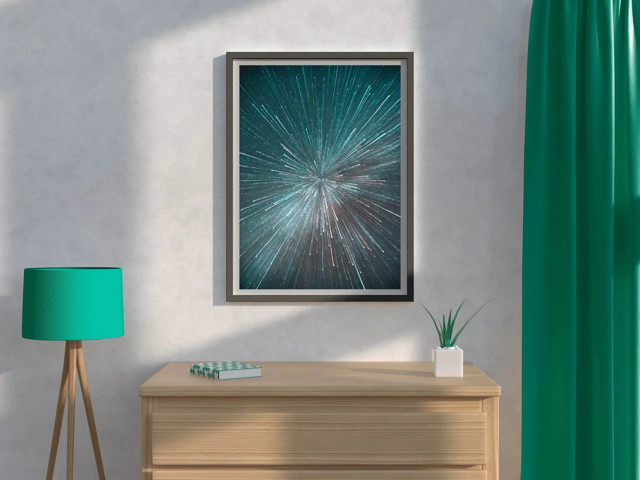 Splash of Hyperspace Lines Abstract Wall Art - beink online art store