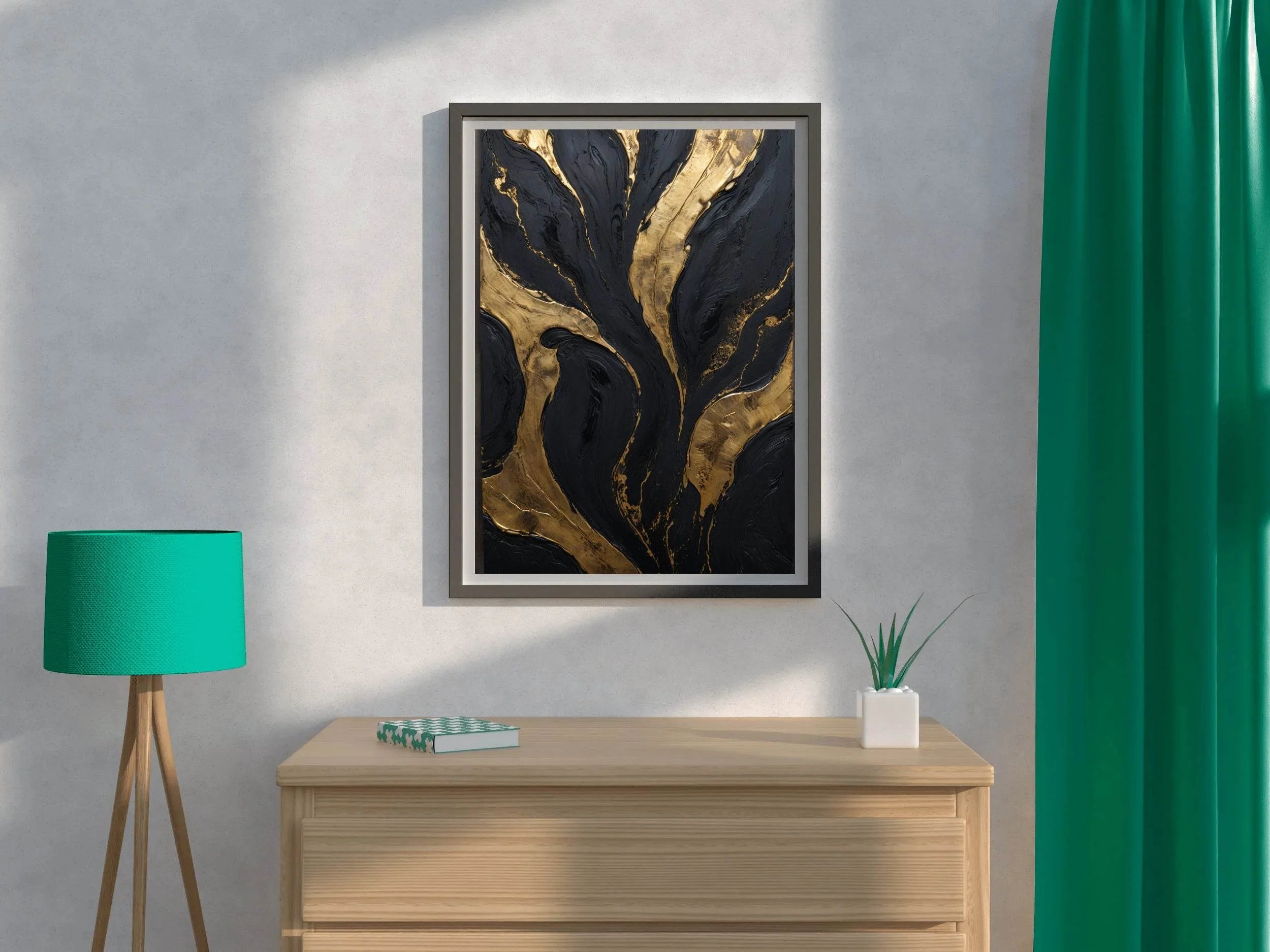 Marble With Black and Gold Texture Wall Art - beink online art store