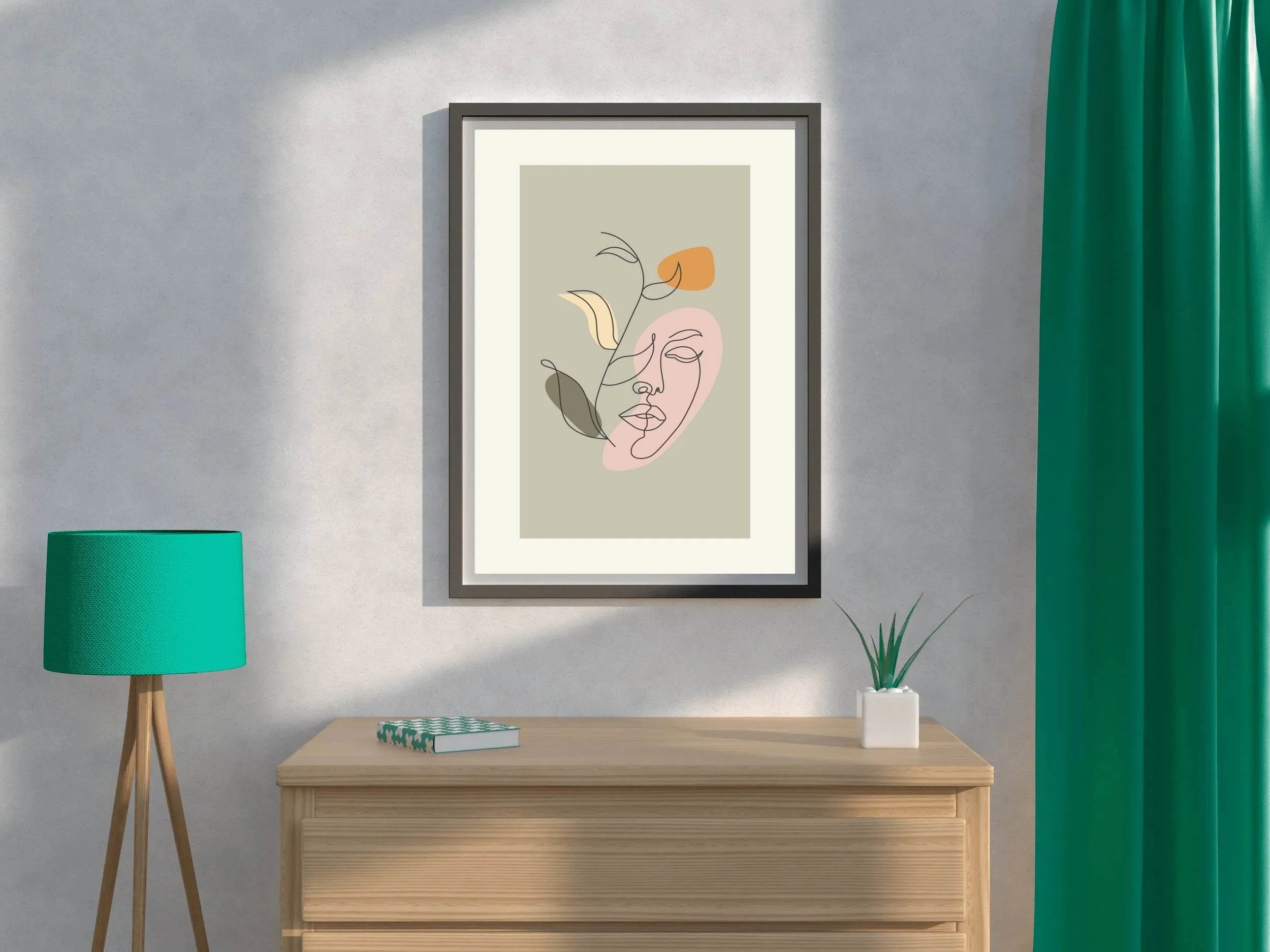 Flower Design With Face Wall Art - beink online art store