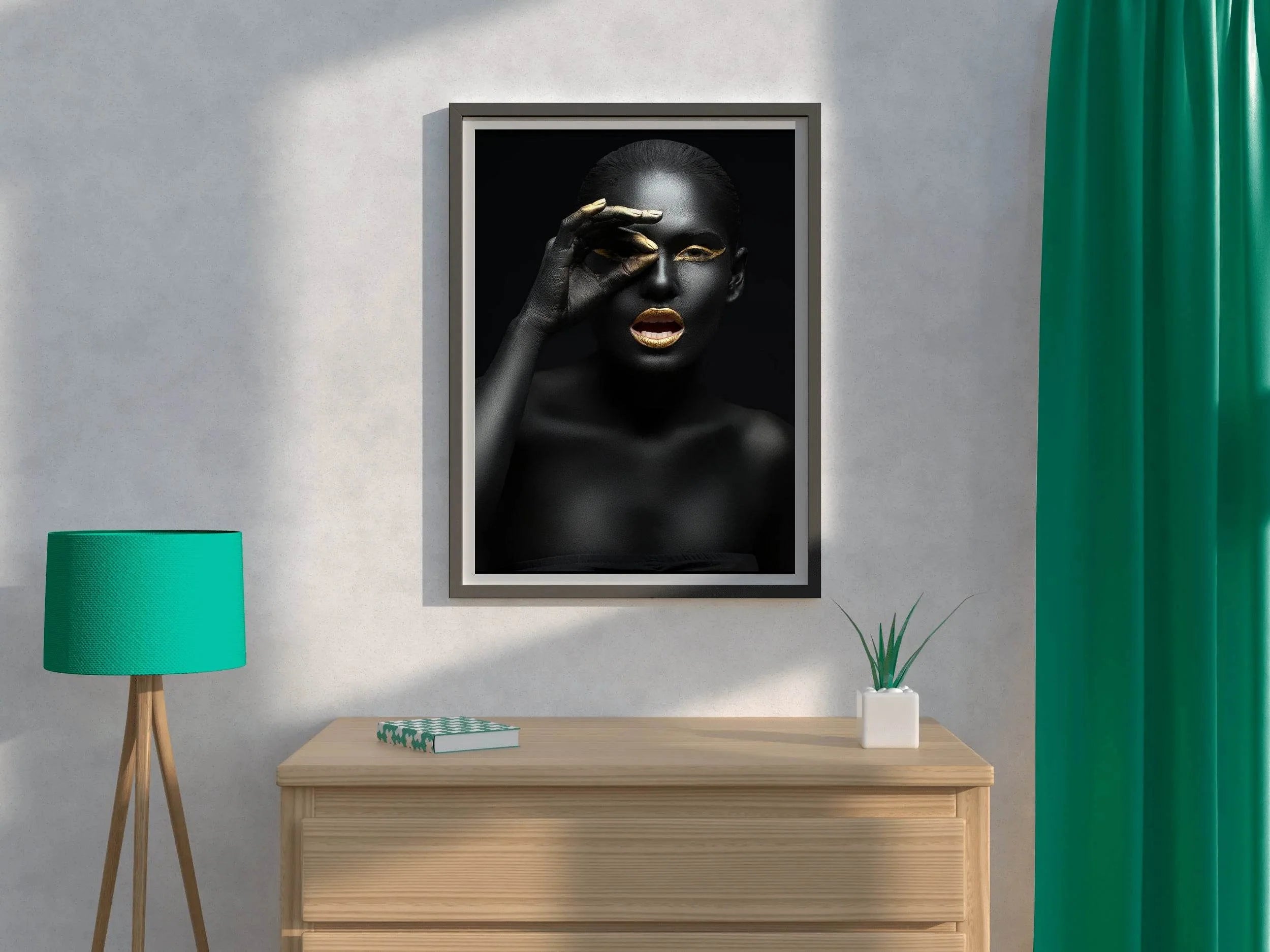 Makeup Black Gold Wall Art - beink online art store