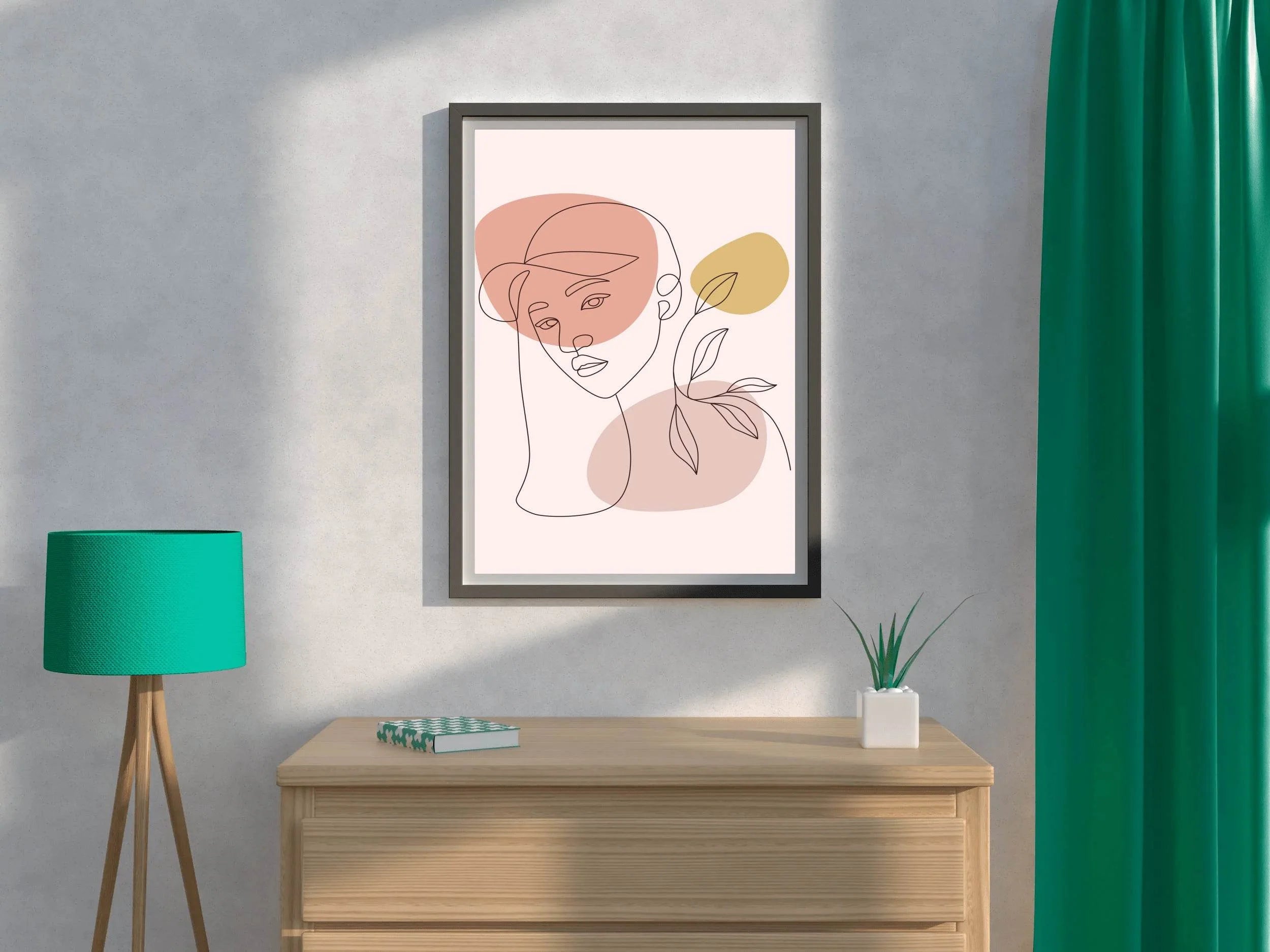 Minimal Design Of a Woman With a Hat Wall Art - beink online art store