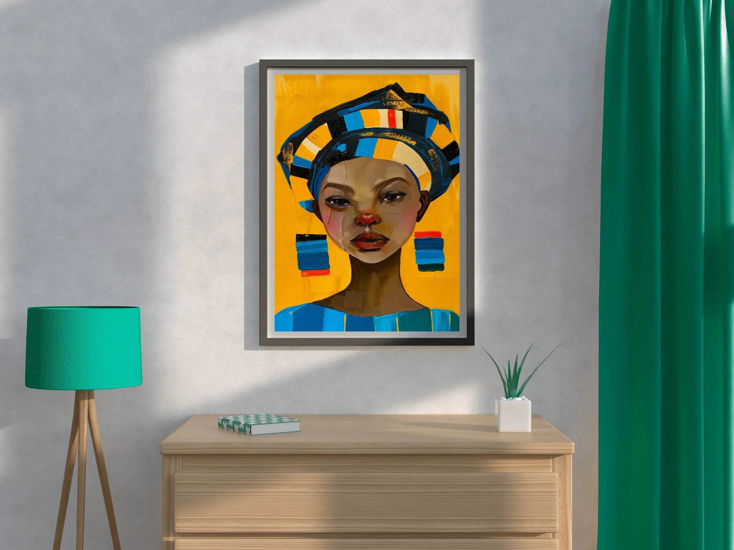 African Prints Woman Face Wall Art - beink online art store