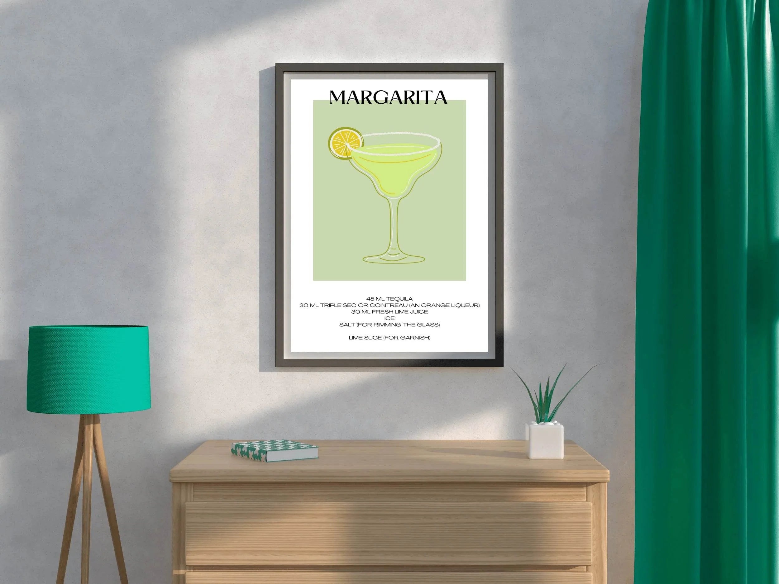 Green Margarita Wall Art - beink online art store