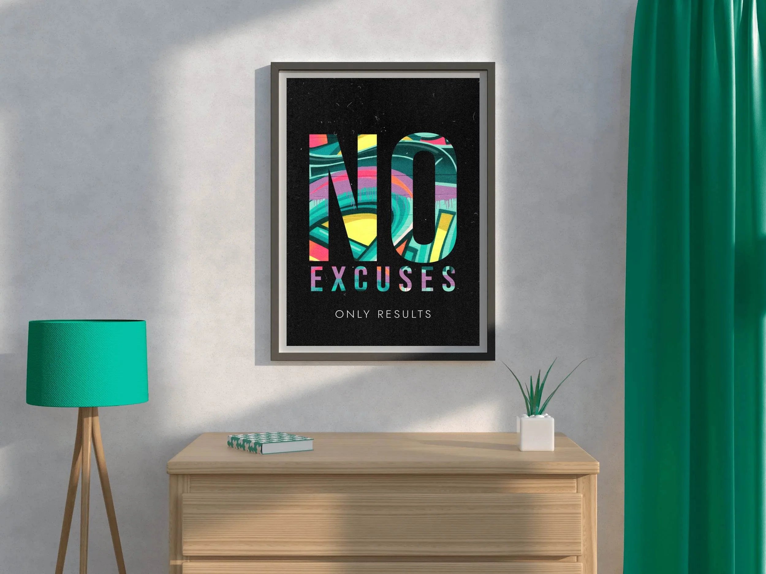 No Excuse Motivational Wall Art - beink online art store