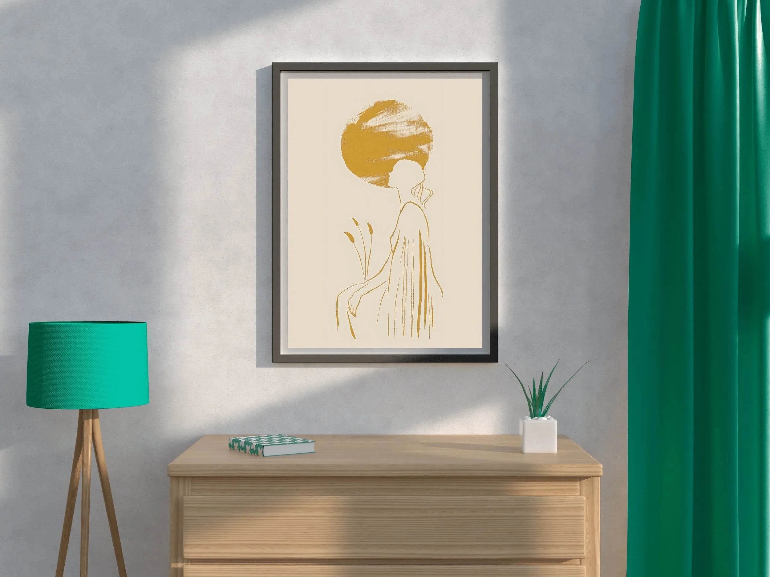 Golden Silhouette of a Women Wall Art - beink online art store