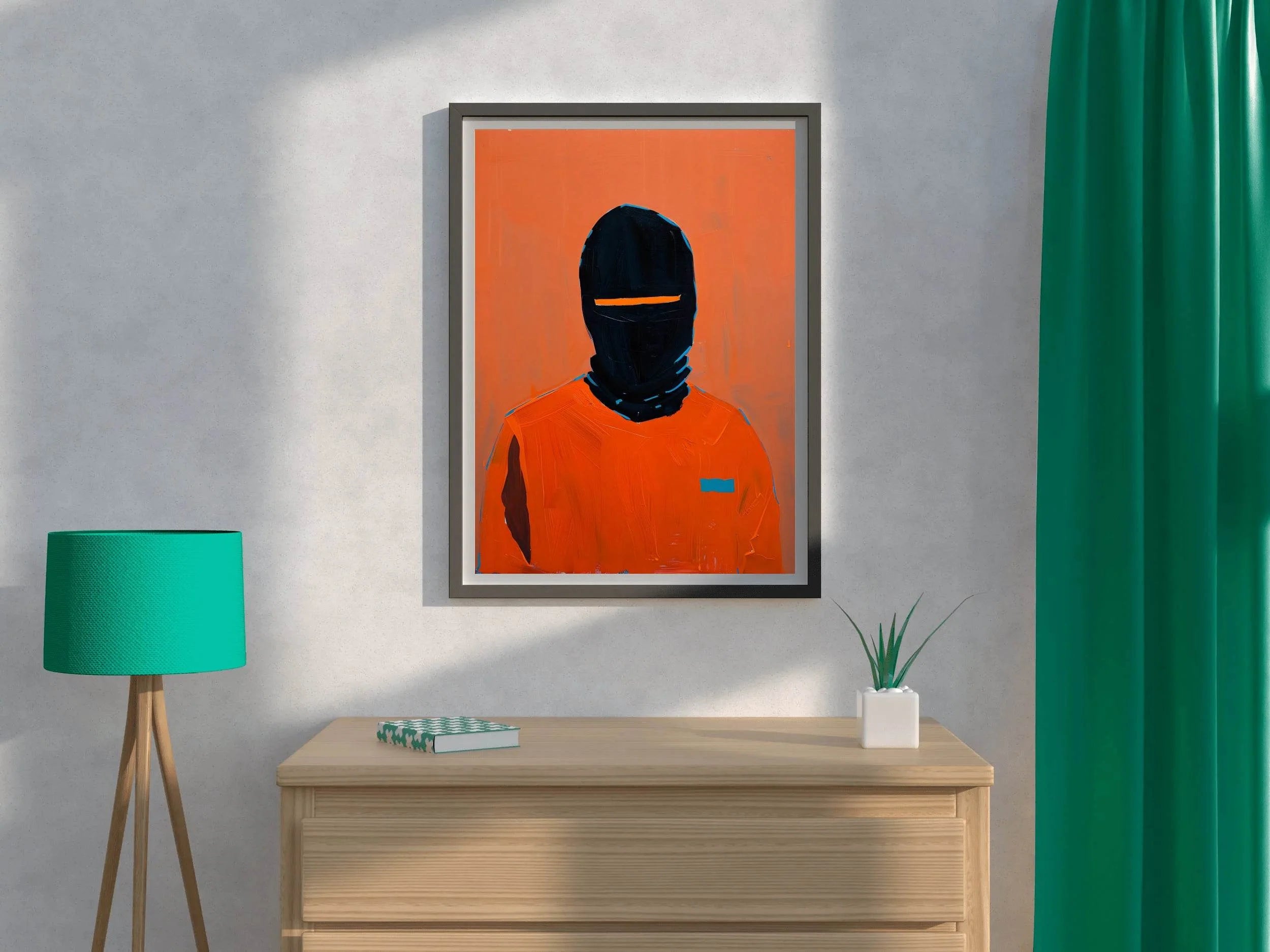 Men in Black Mask Painting Wall Art - beink online art store