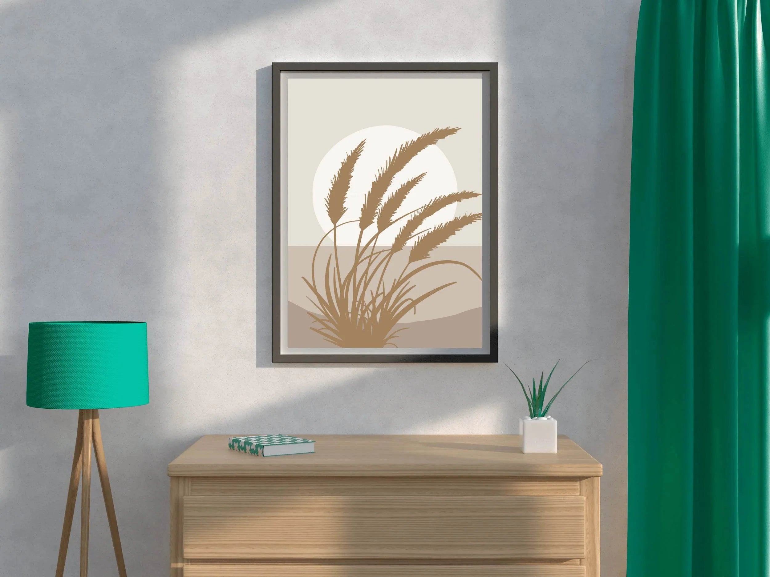 Pampas Grass At Sunset Wall Art - beink online art store