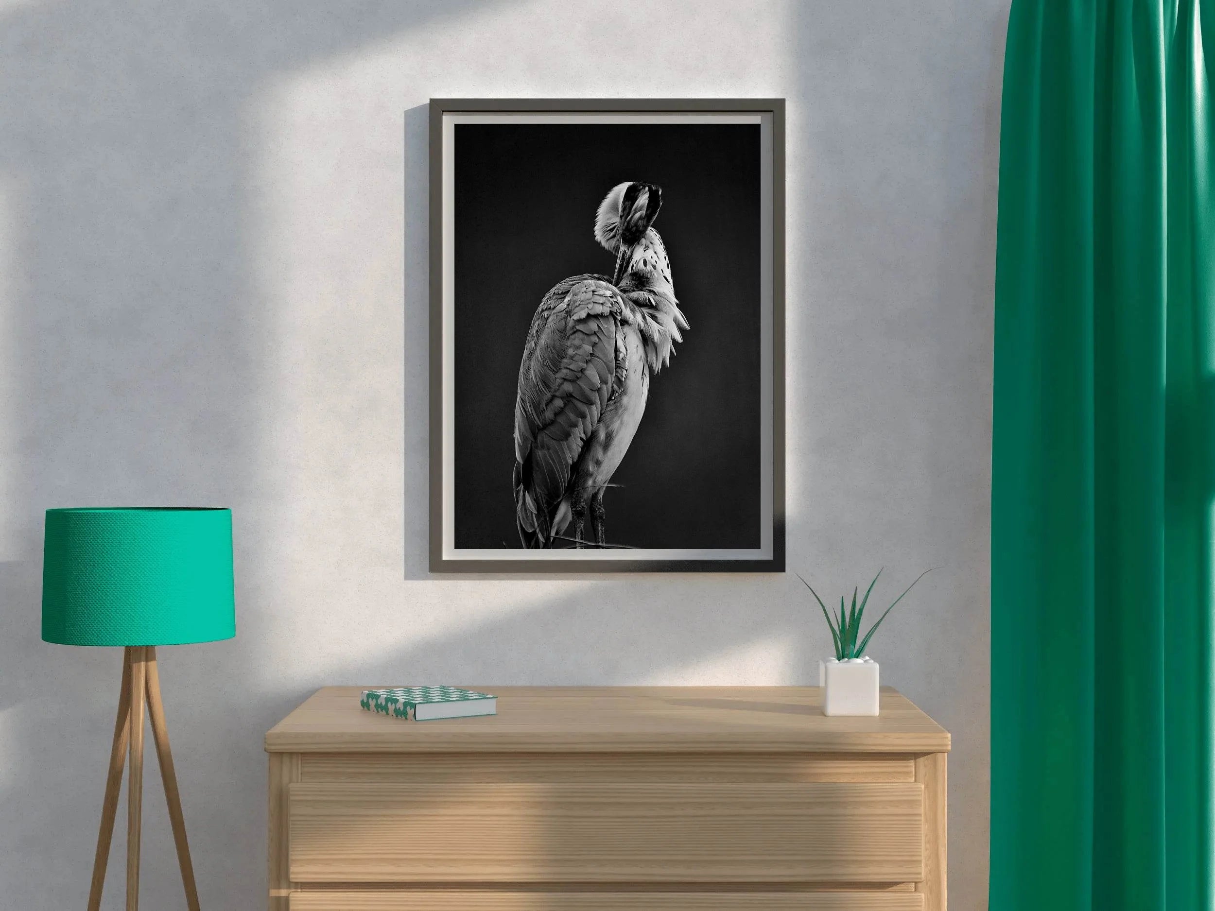 Spoonbills Black & White Wall Art - beink online art store