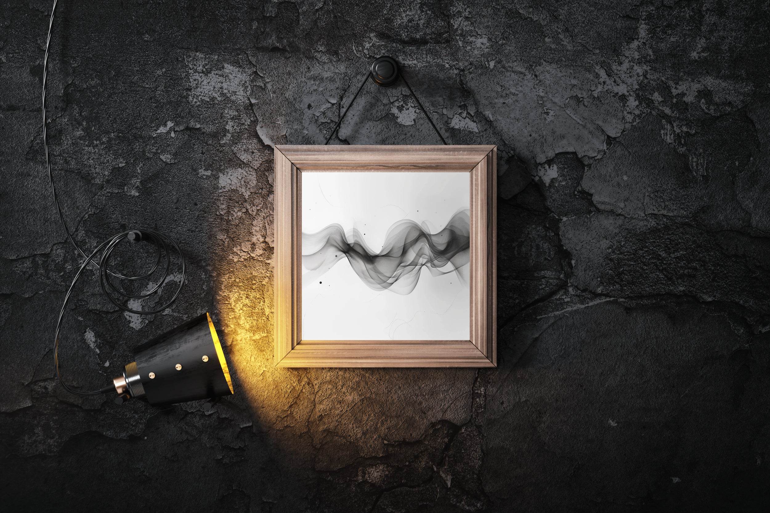 Grayscale Flow - Flowing Lines in Gray Shades Wall Art - beink online art store