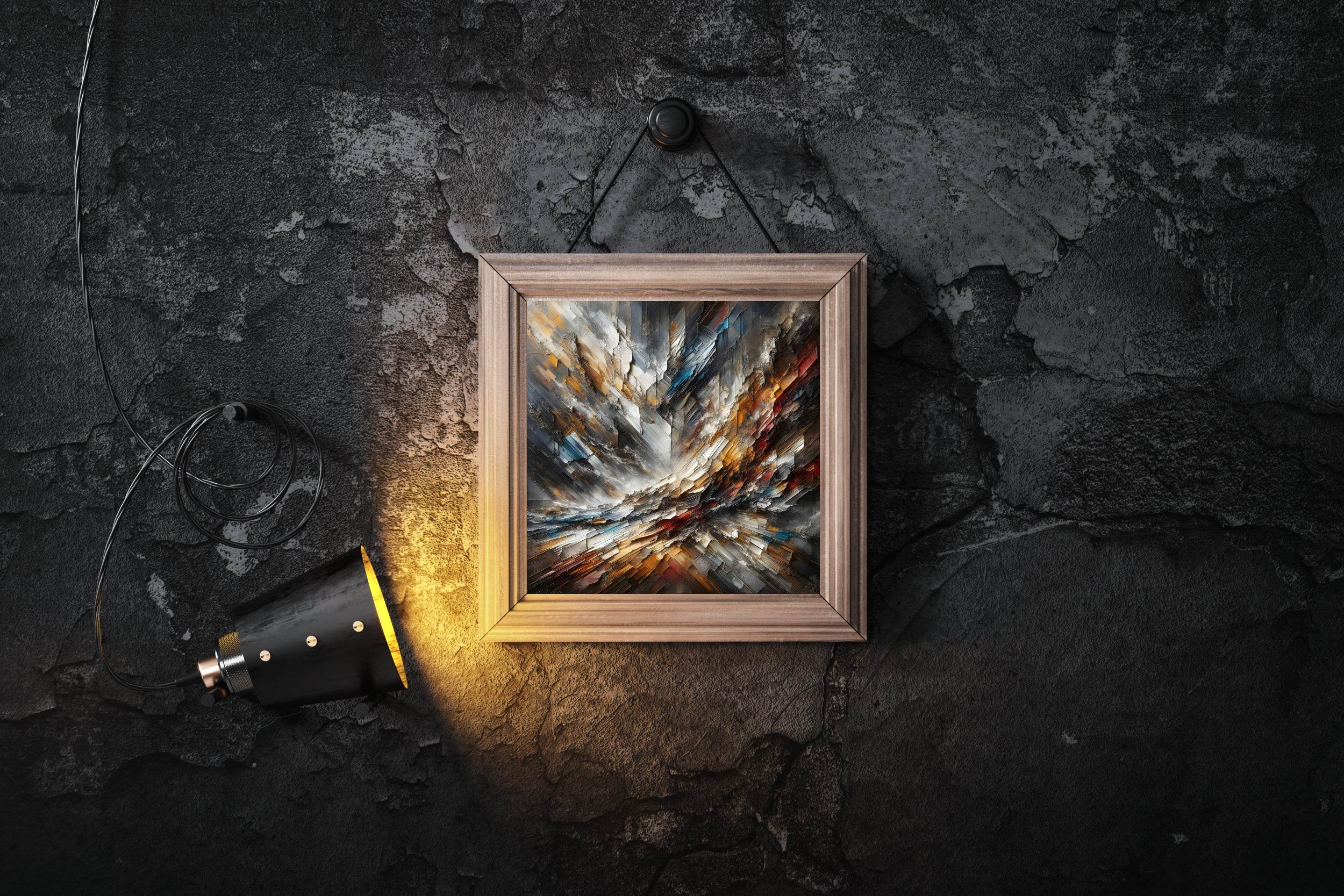 Brush Stroke Chaos on Paper Abstract Wall Art - beink online art store