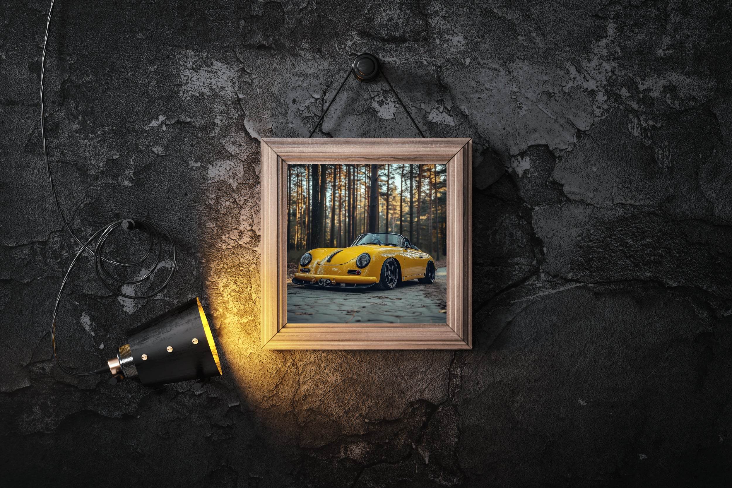 Porsche 356 Yellow Classic Wall Art - beink online art store