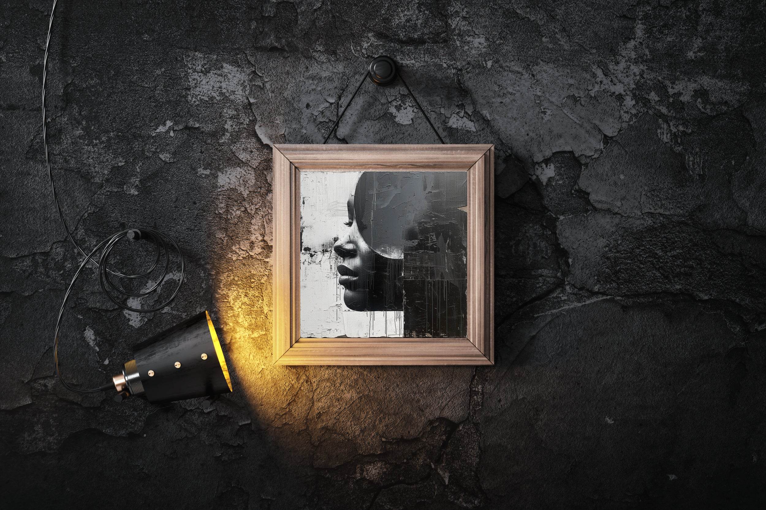 Striking Monochrome Lady Portrait Wall Art - beink online art store