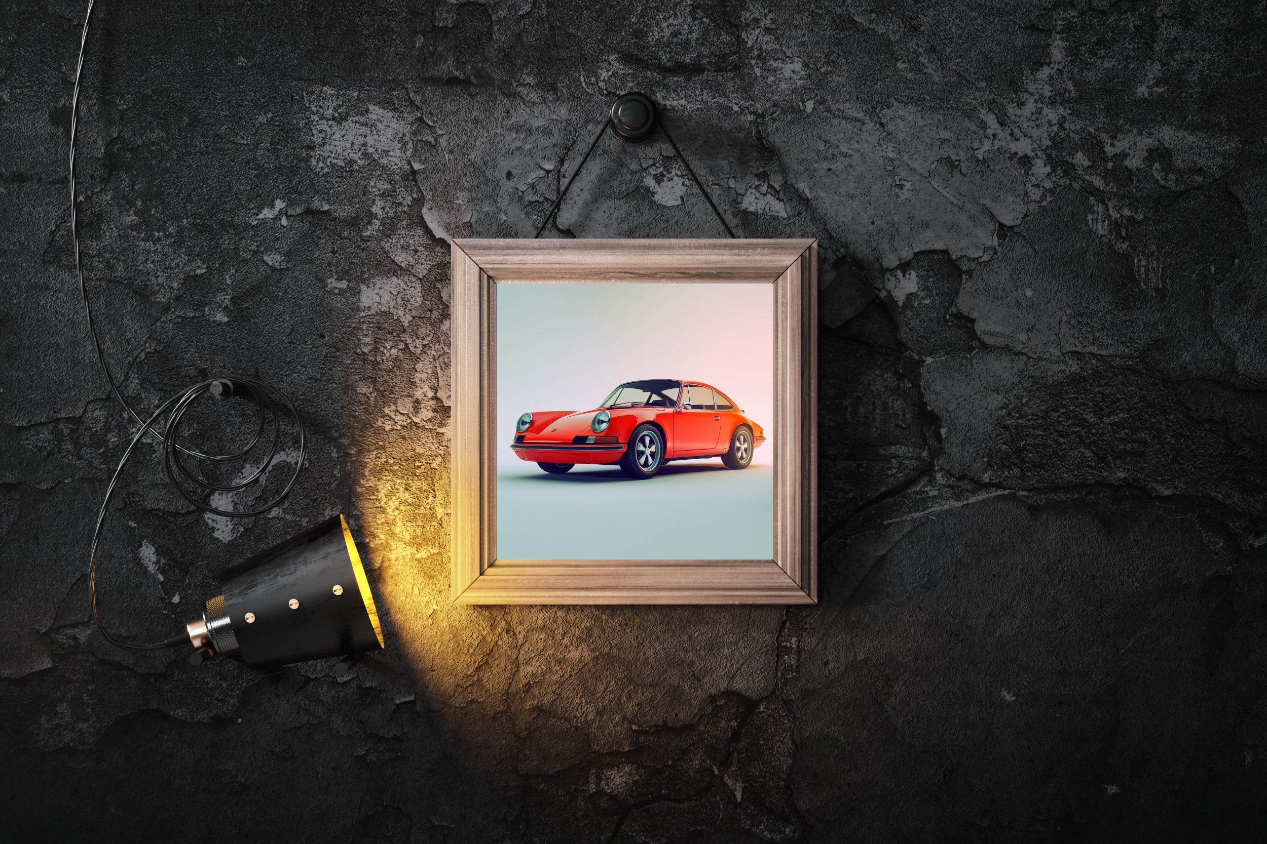 Porsche 911 Orange Wall Art - beink online art store