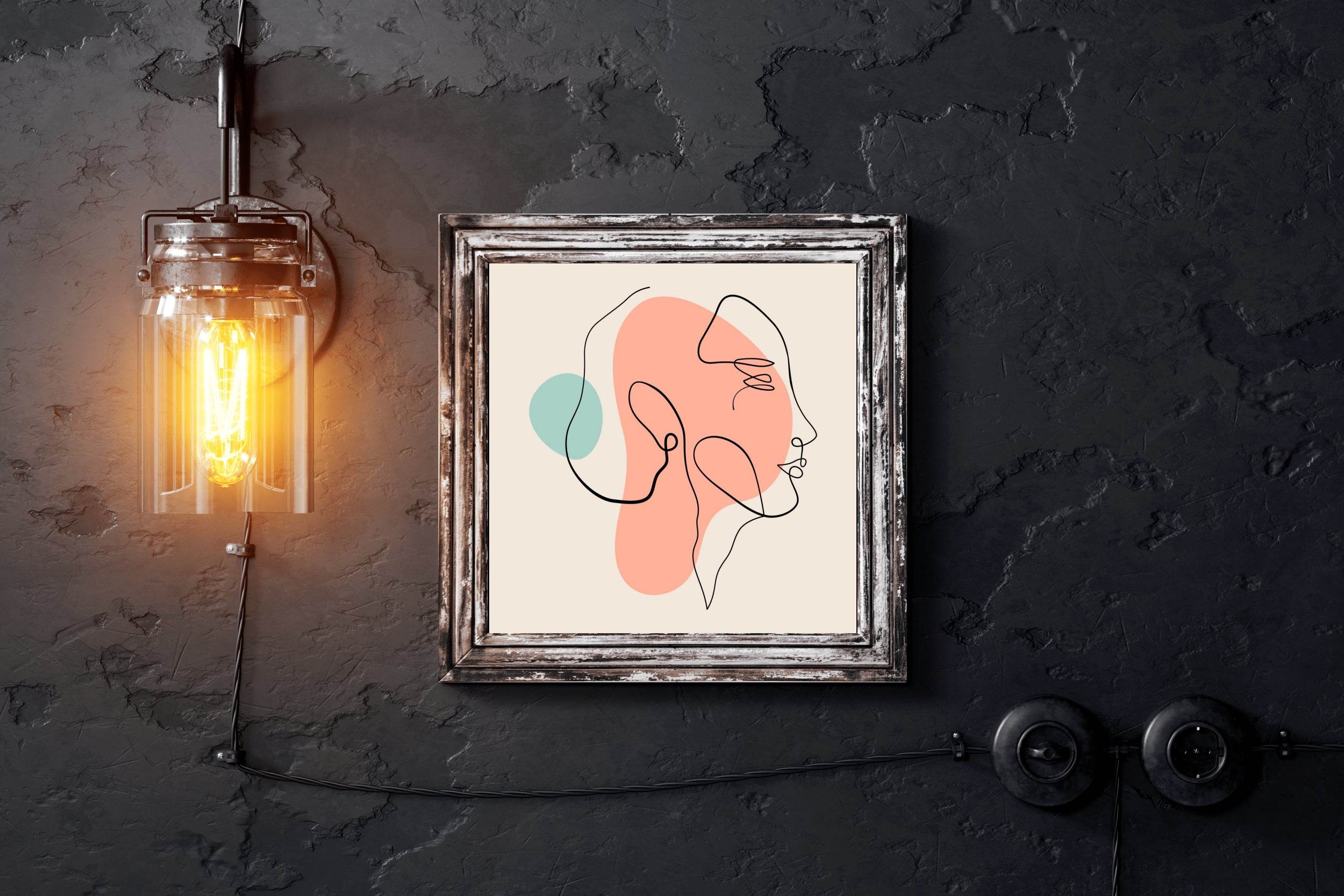 Stylized Image of Woman Face Wall Art - beink online art store