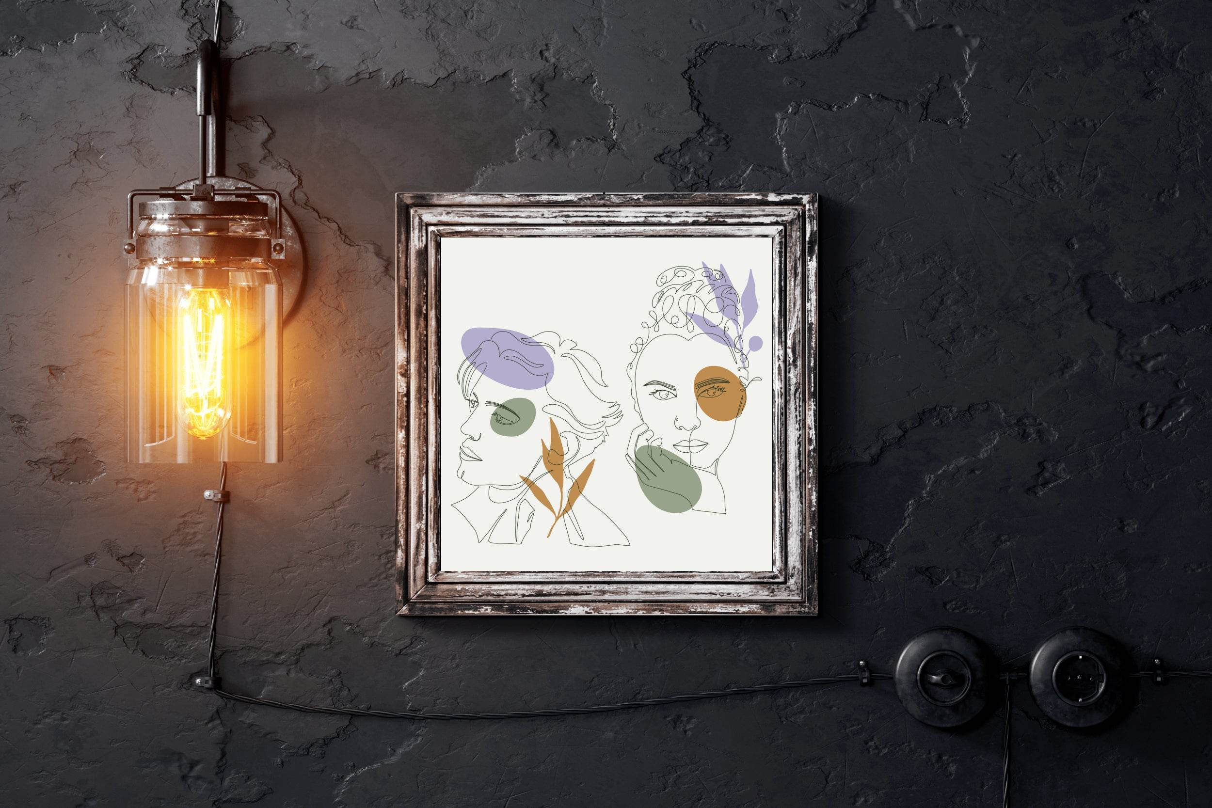 Line Art Faces Women Wall Art - beink online art store