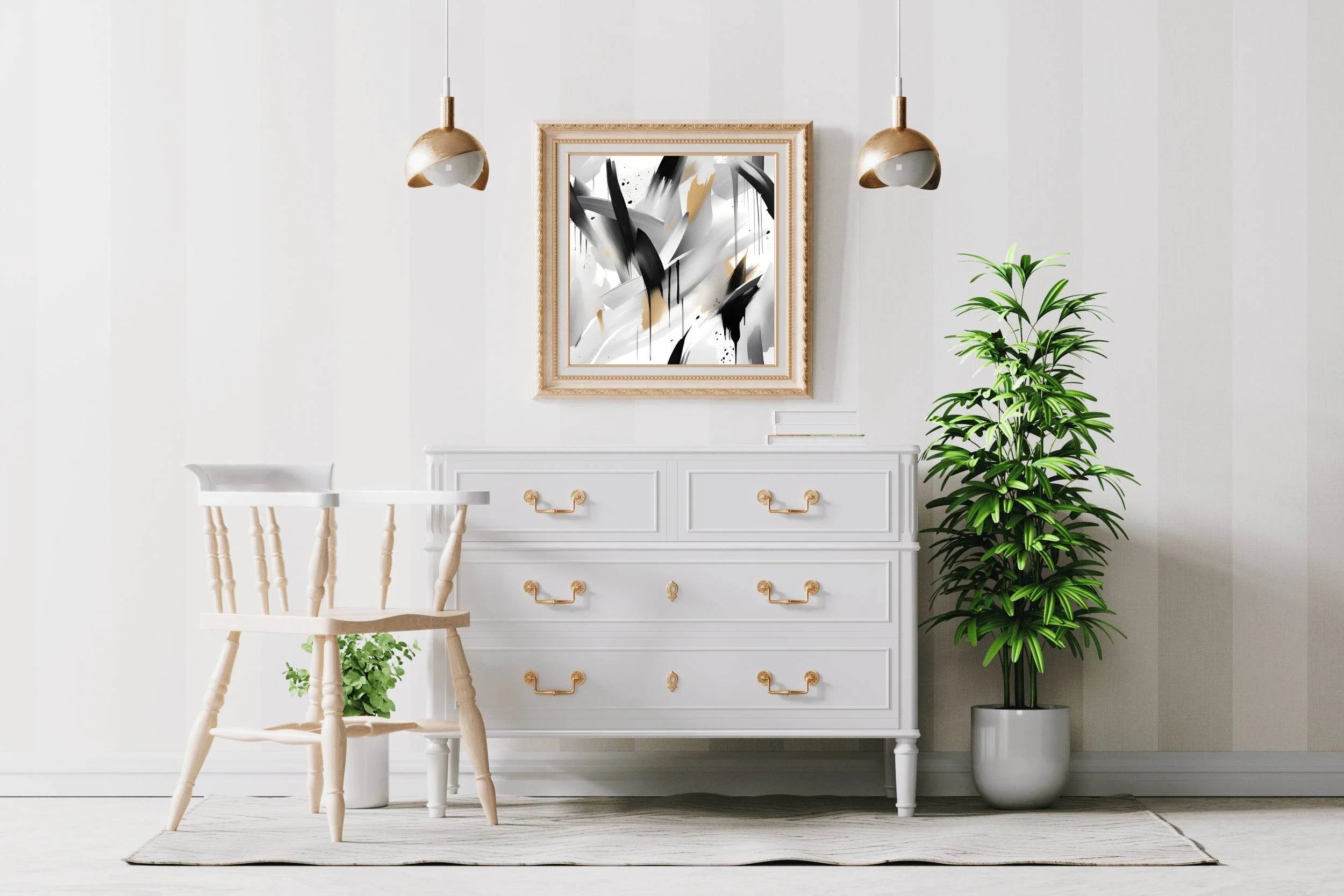 Cross Black and Grey Brush Strokes Abstract Wall Art - beink online art store