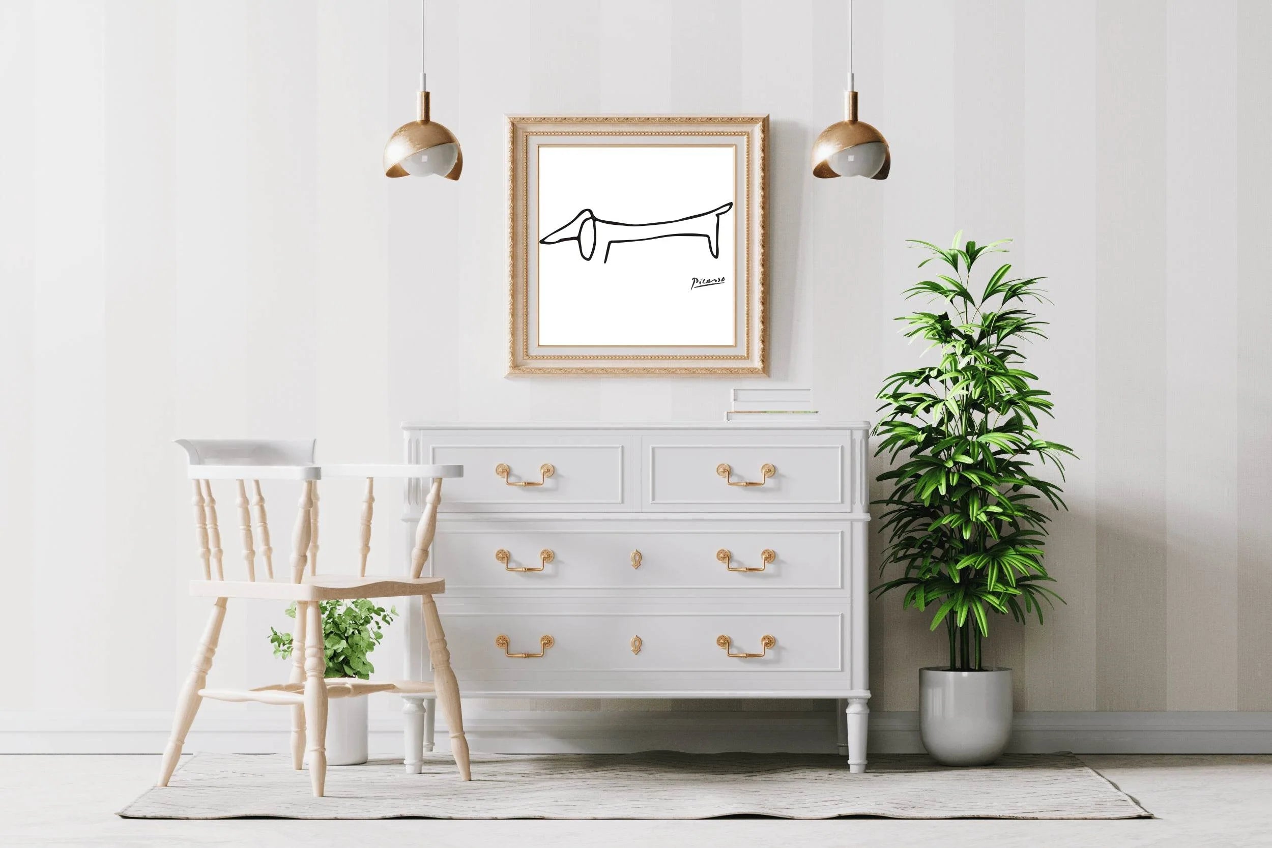 Dachshund Dog Illustration Modern Wall Art - beink online art store