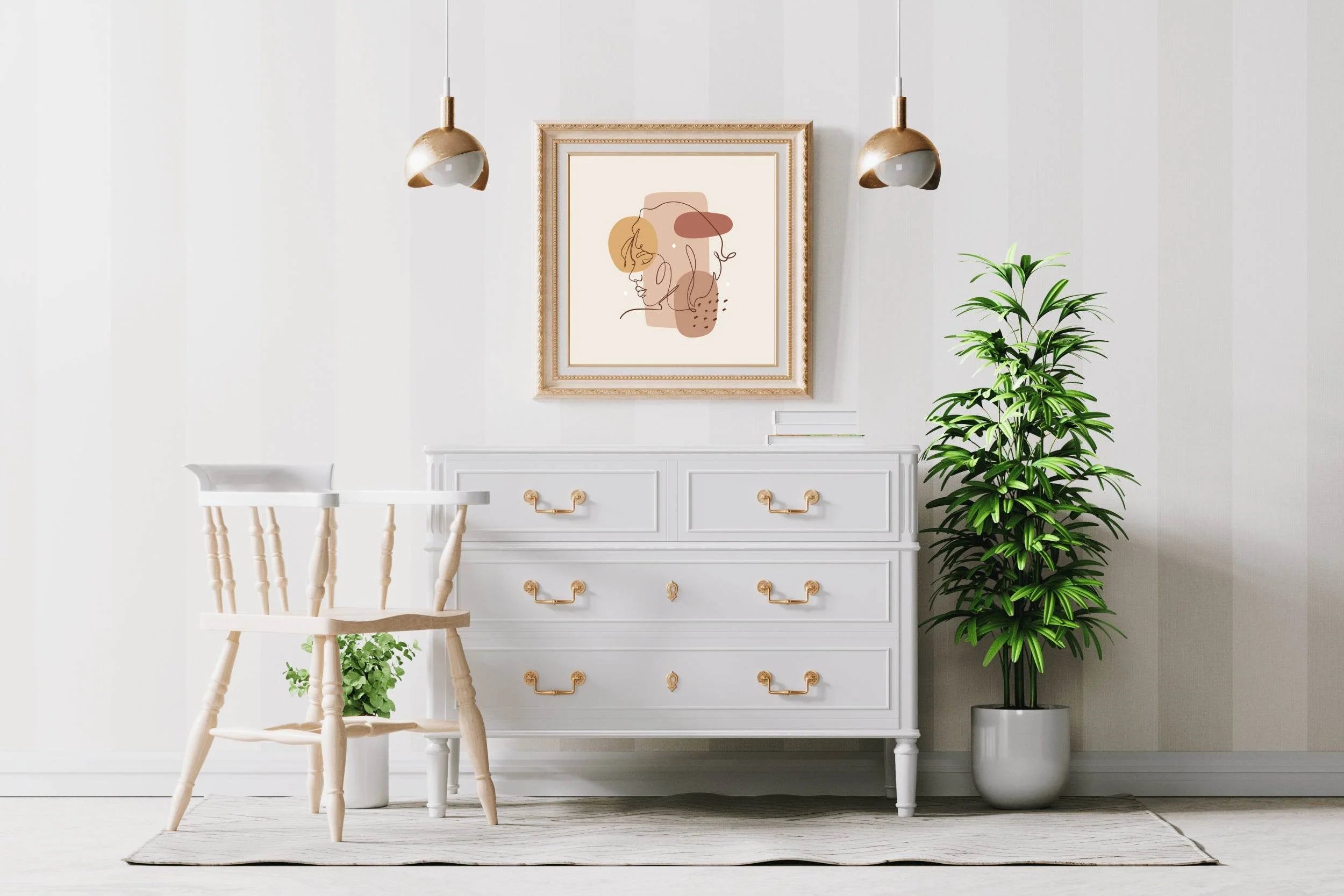 Female Linear Face Wall Art - beink online art store