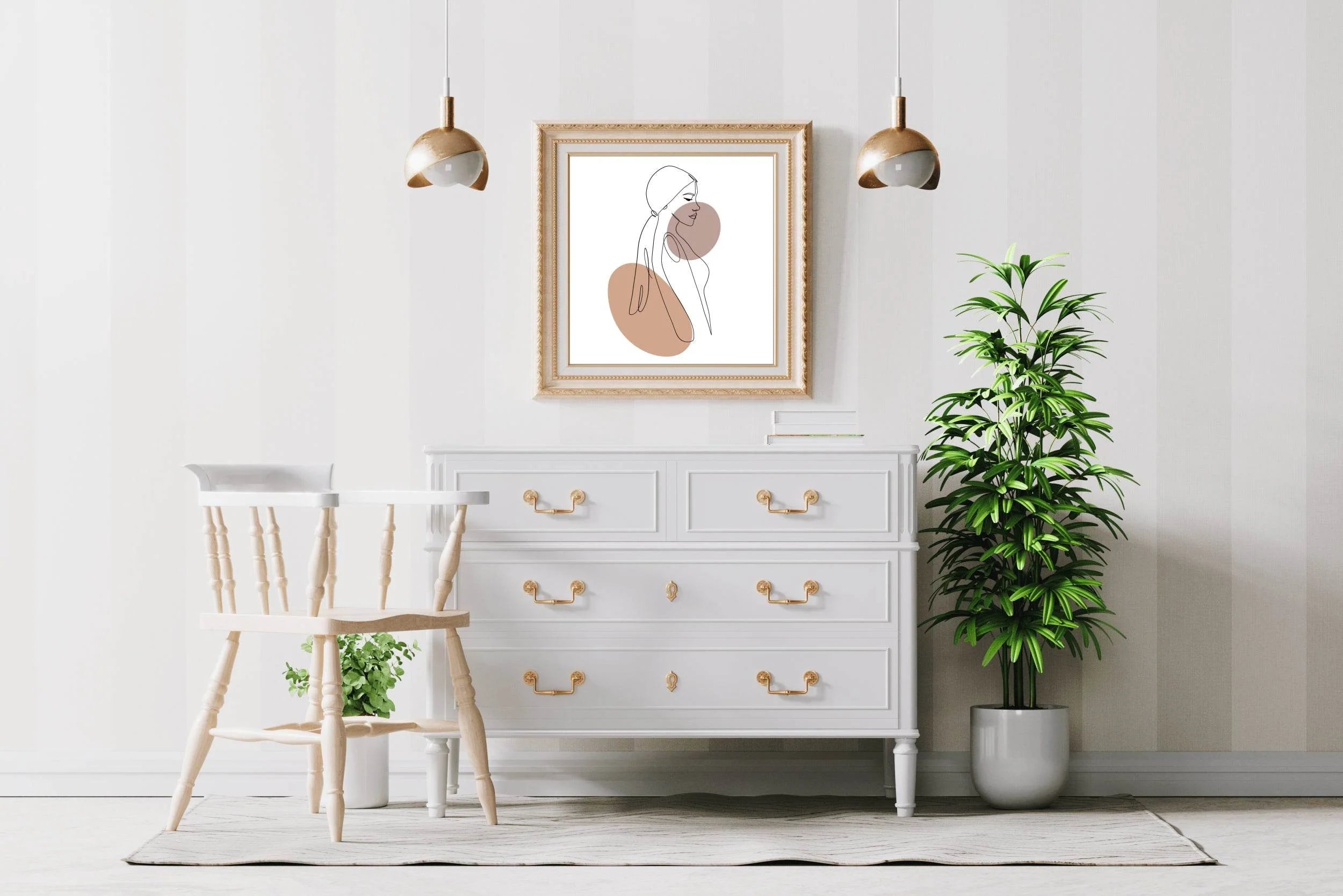 Lonely Woman Minimal Wall Art - beink online art store