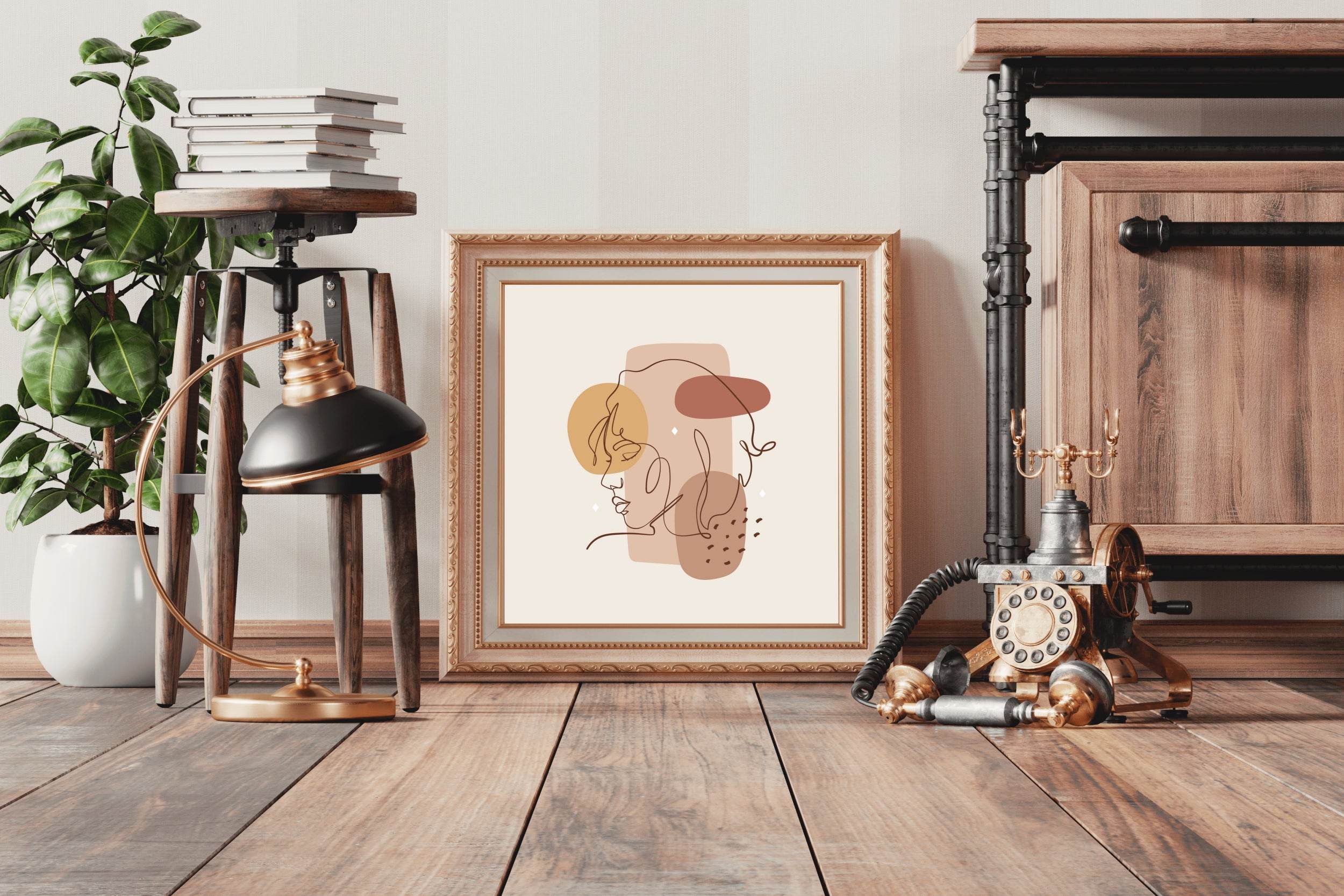 Female Linear Face Wall Art - beink online art store