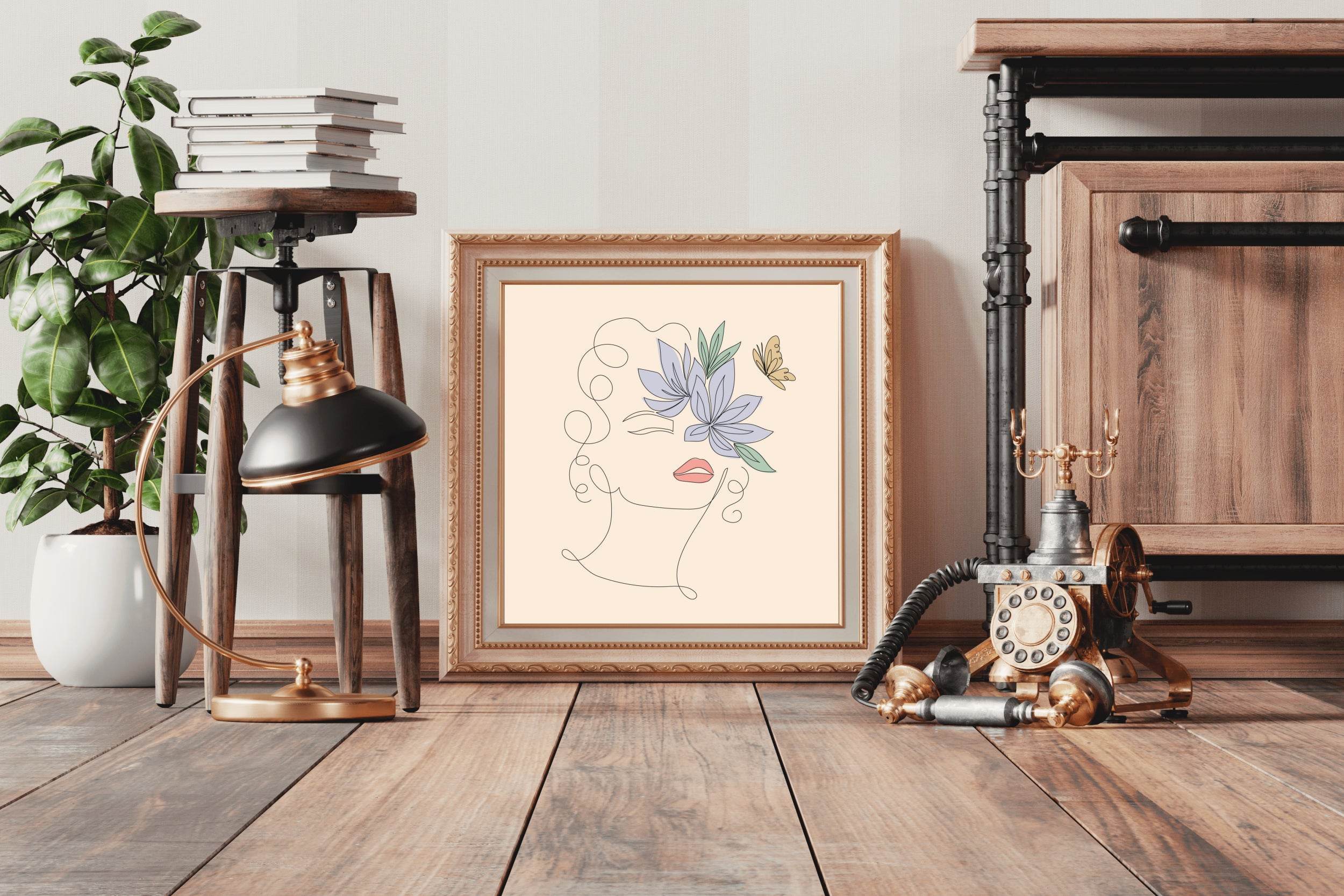 Butterfly Flower Woman Design Wall Art - beink online art store