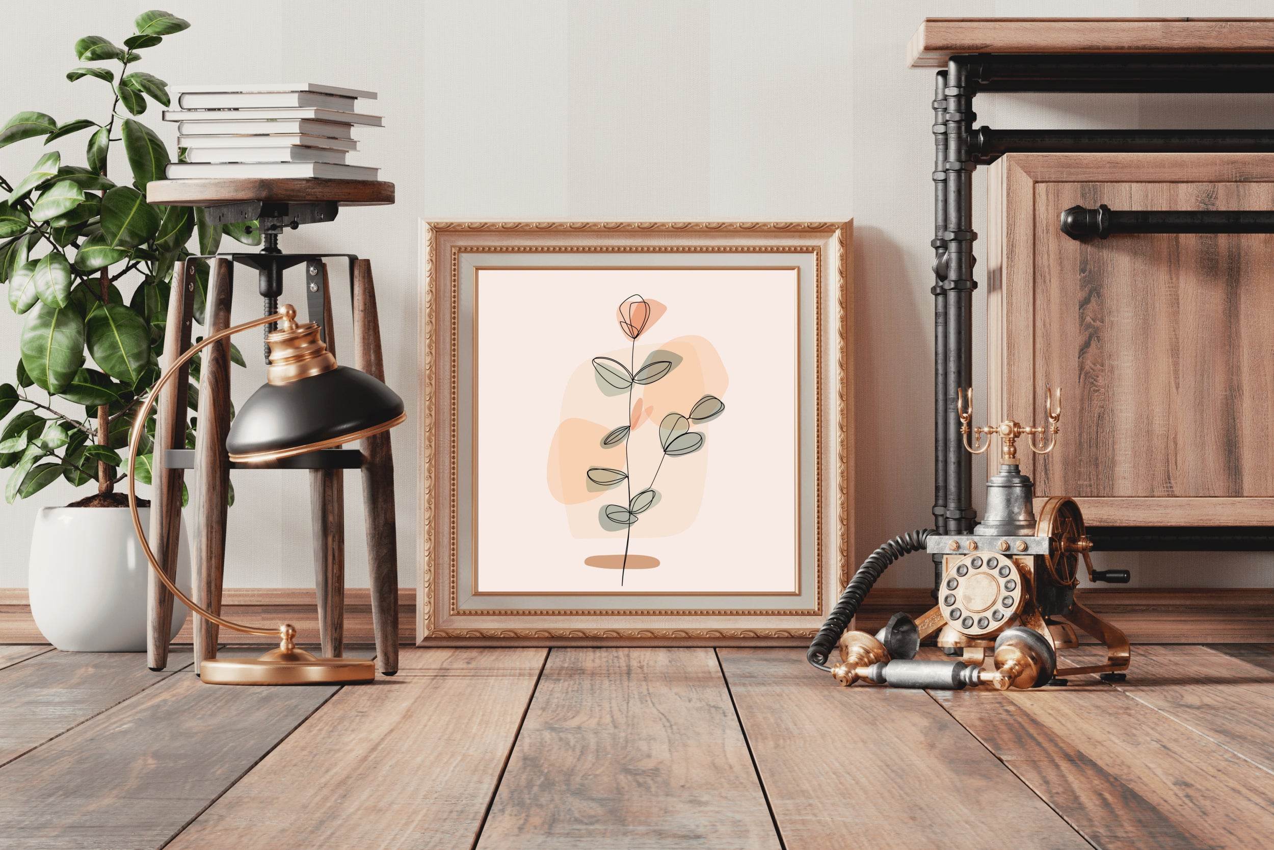 Single Branch Rose Wall Art - beink online art store