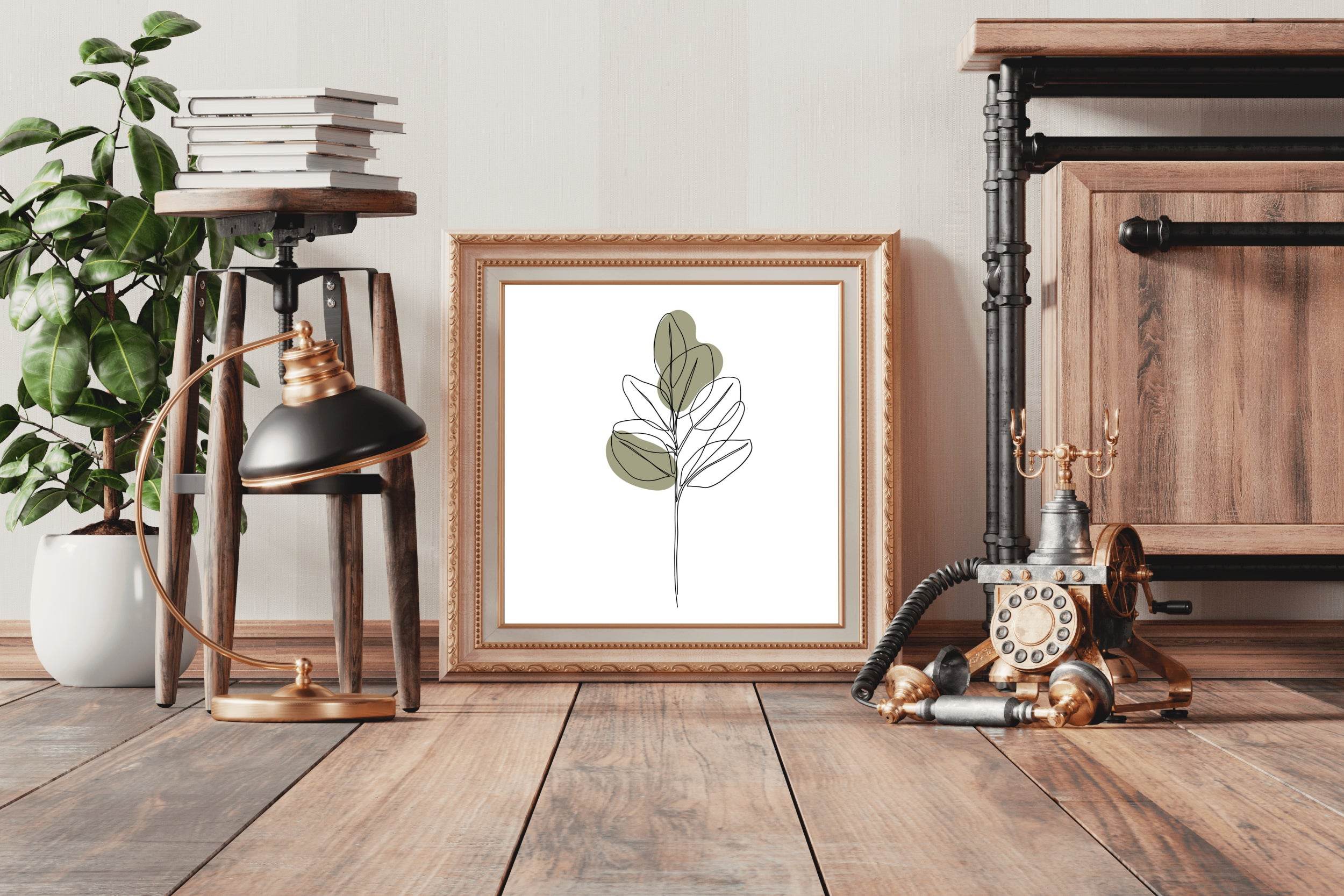 Tropical Linear Leaves Wall Art - beink online art store