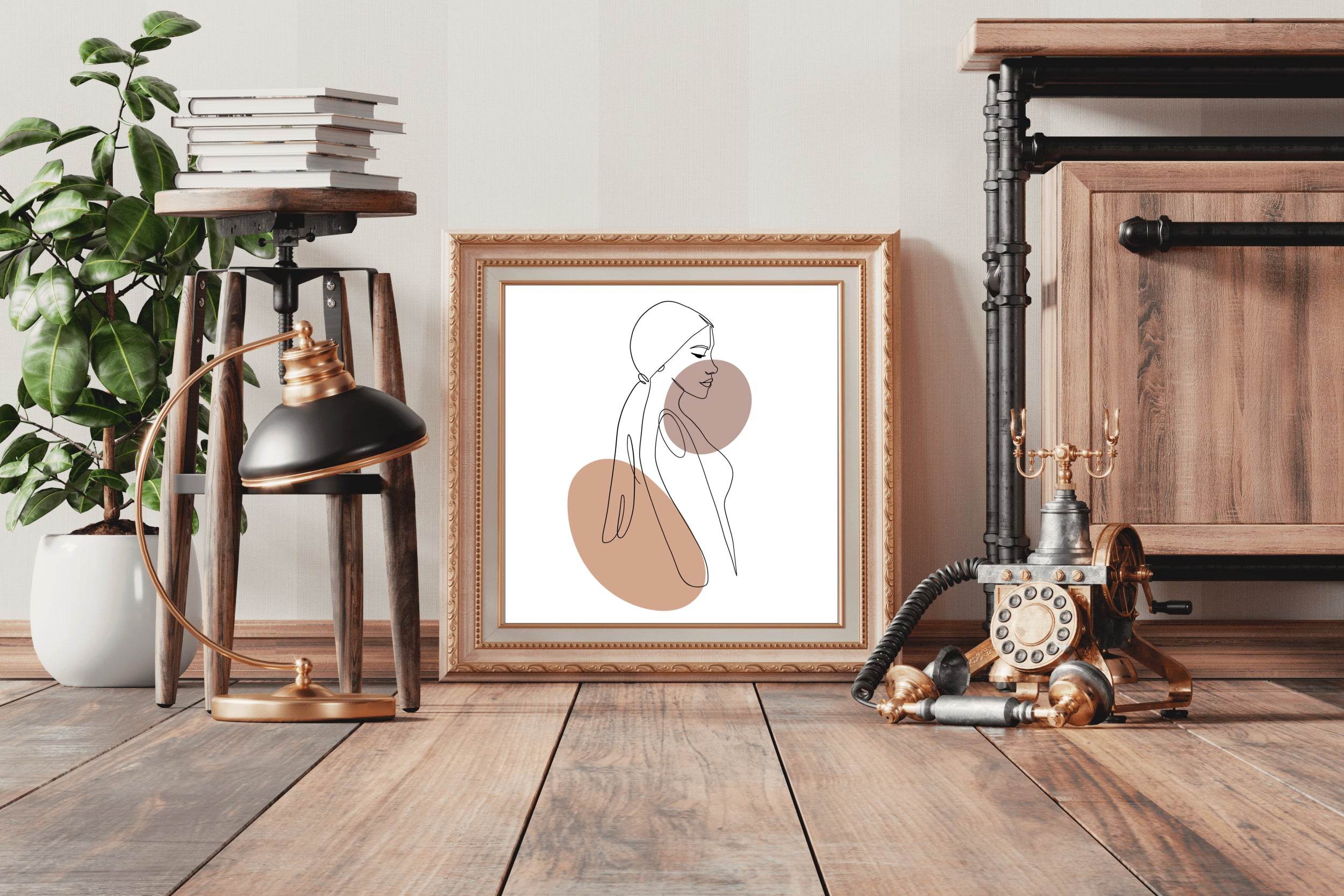 Lonely Woman Minimal Wall Art - beink online art store