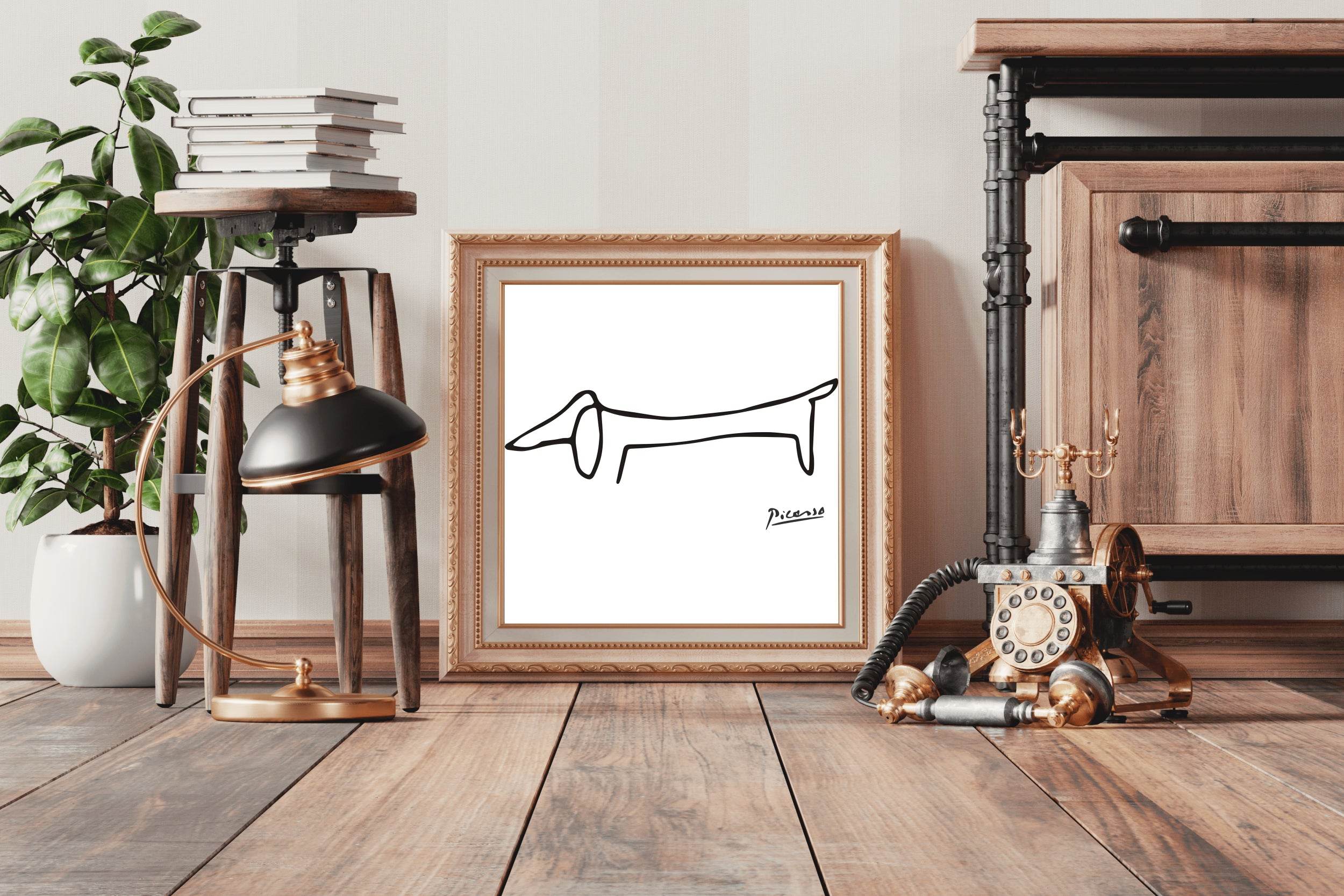 Dachshund Dog Illustration Modern Wall Art - beink online art store