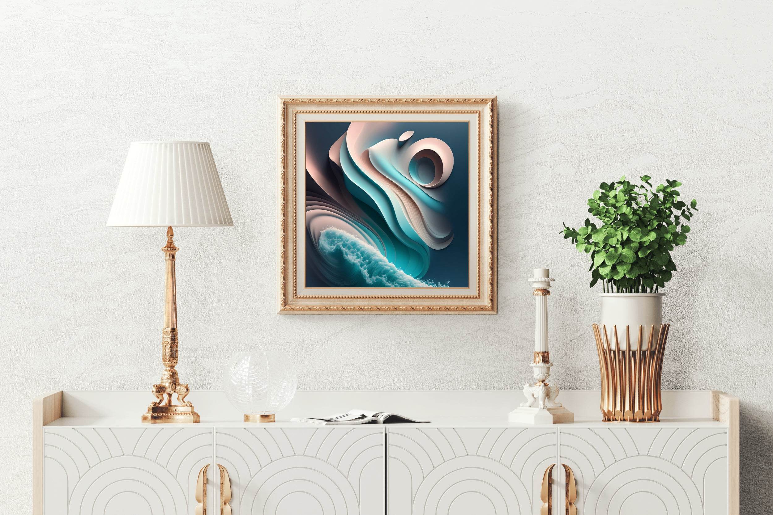 Colorful Water Waves Abstract Wall Art - beink online art store